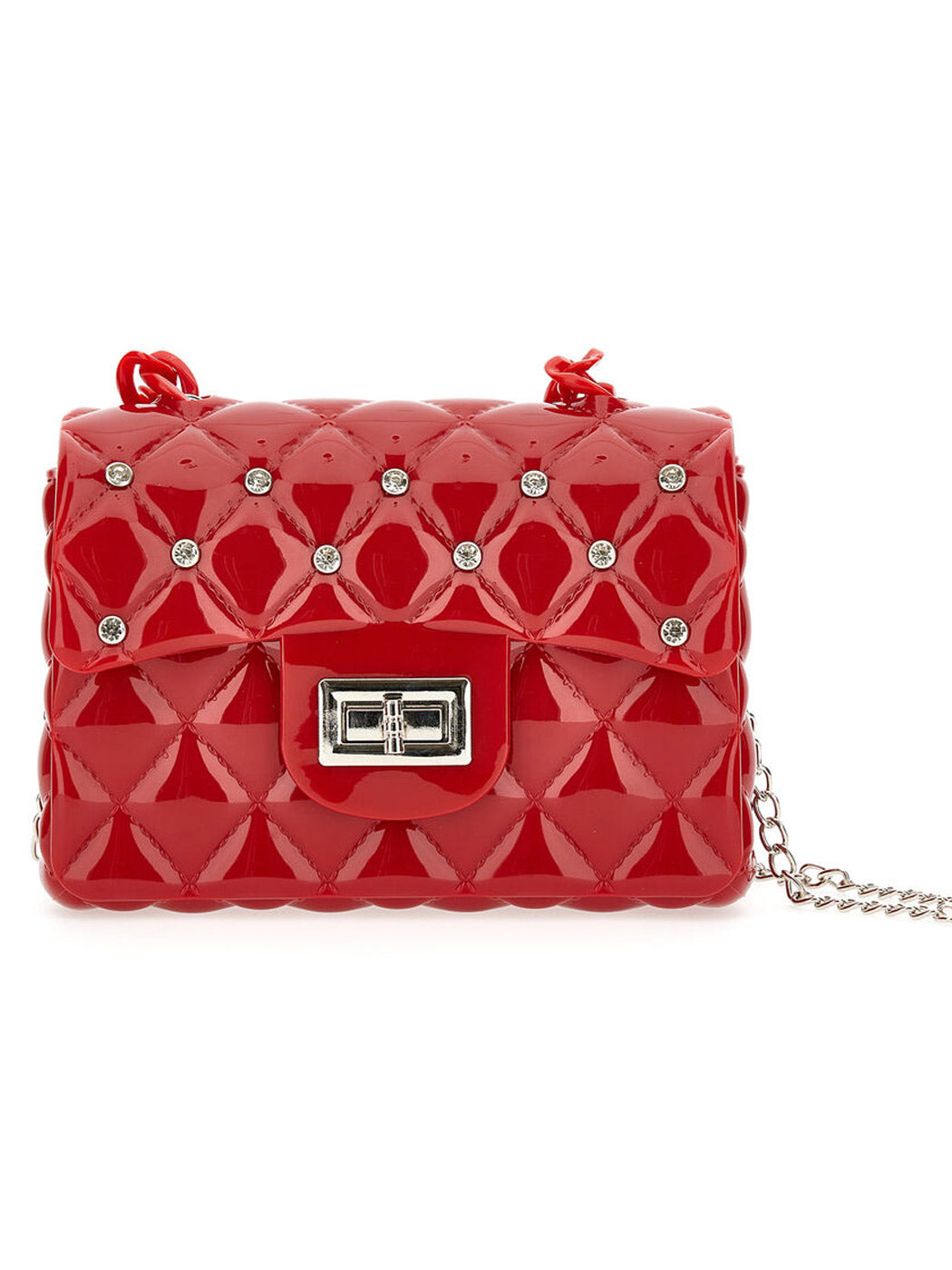 MONNALISA Red handbag with rhinestone for girl-17A005