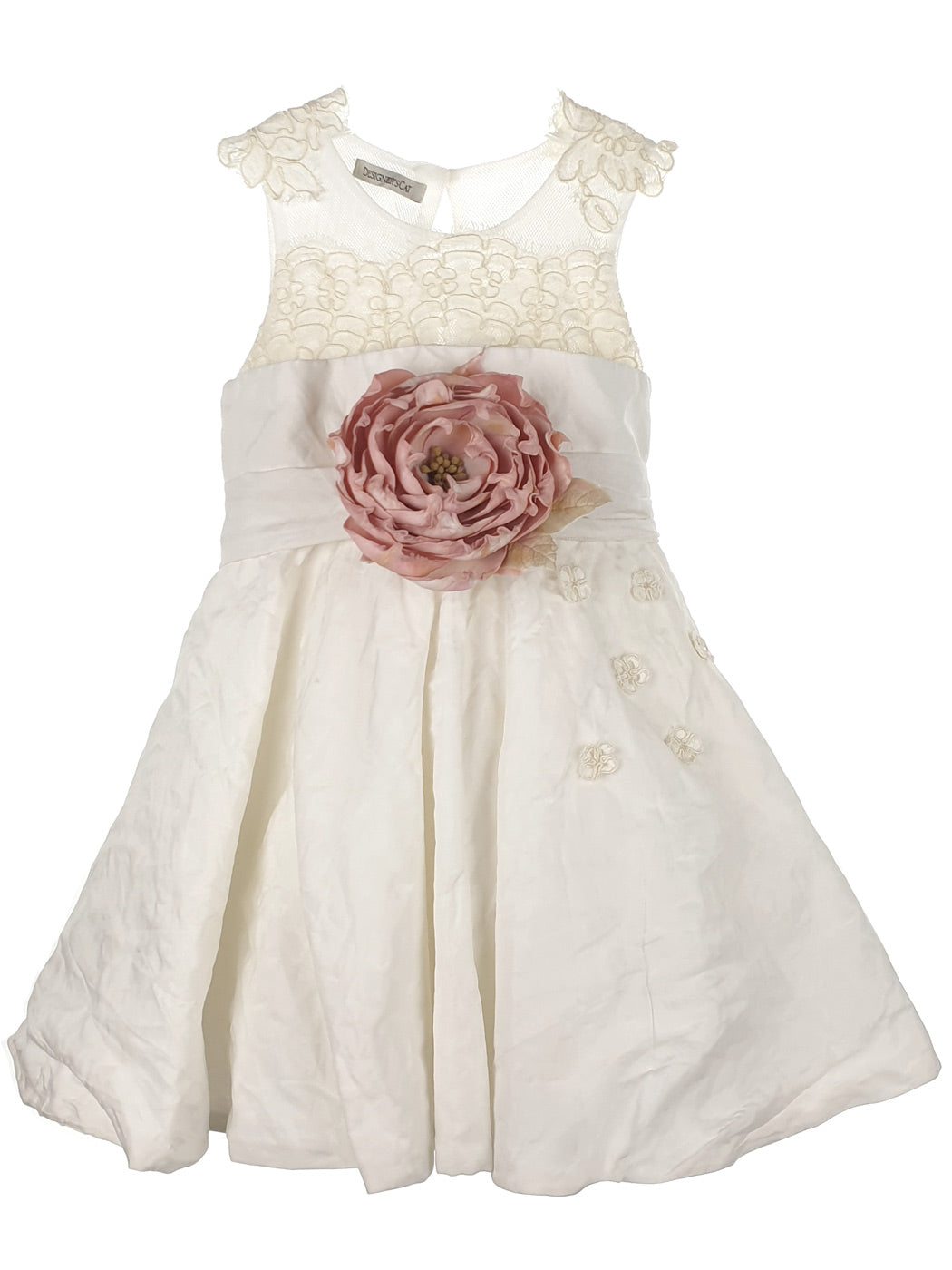 Baptism silk Dress with lace - MAY