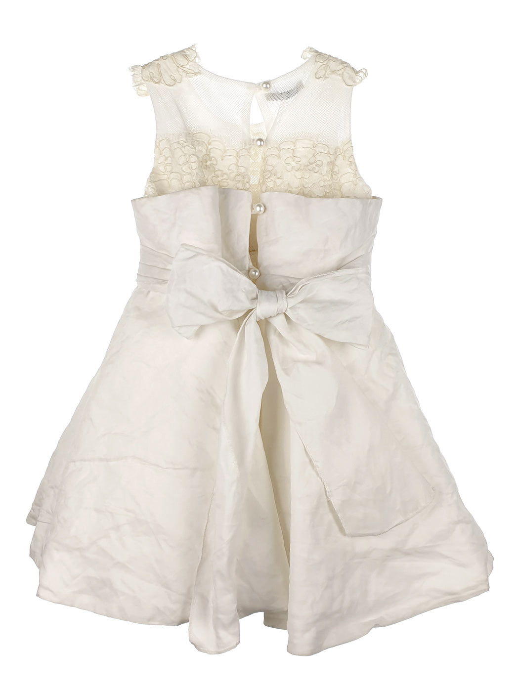 Baptism silk Dress with lace - MAY