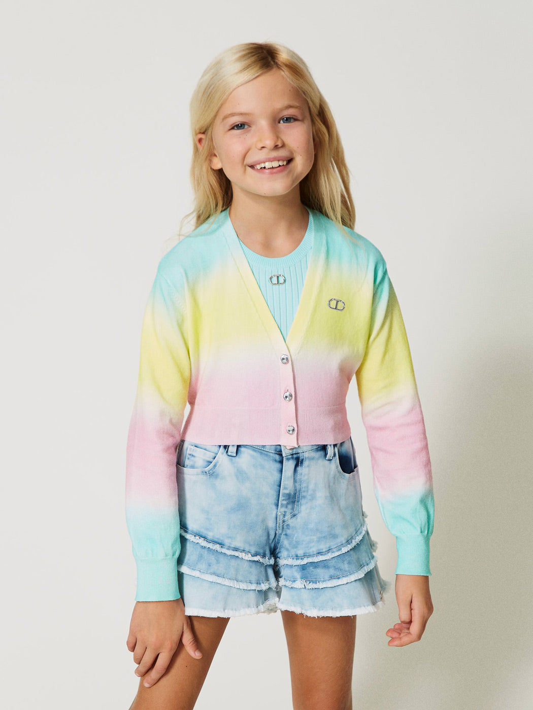 TWINSET Girl's Cardigan with fade-out print-231GJ3462