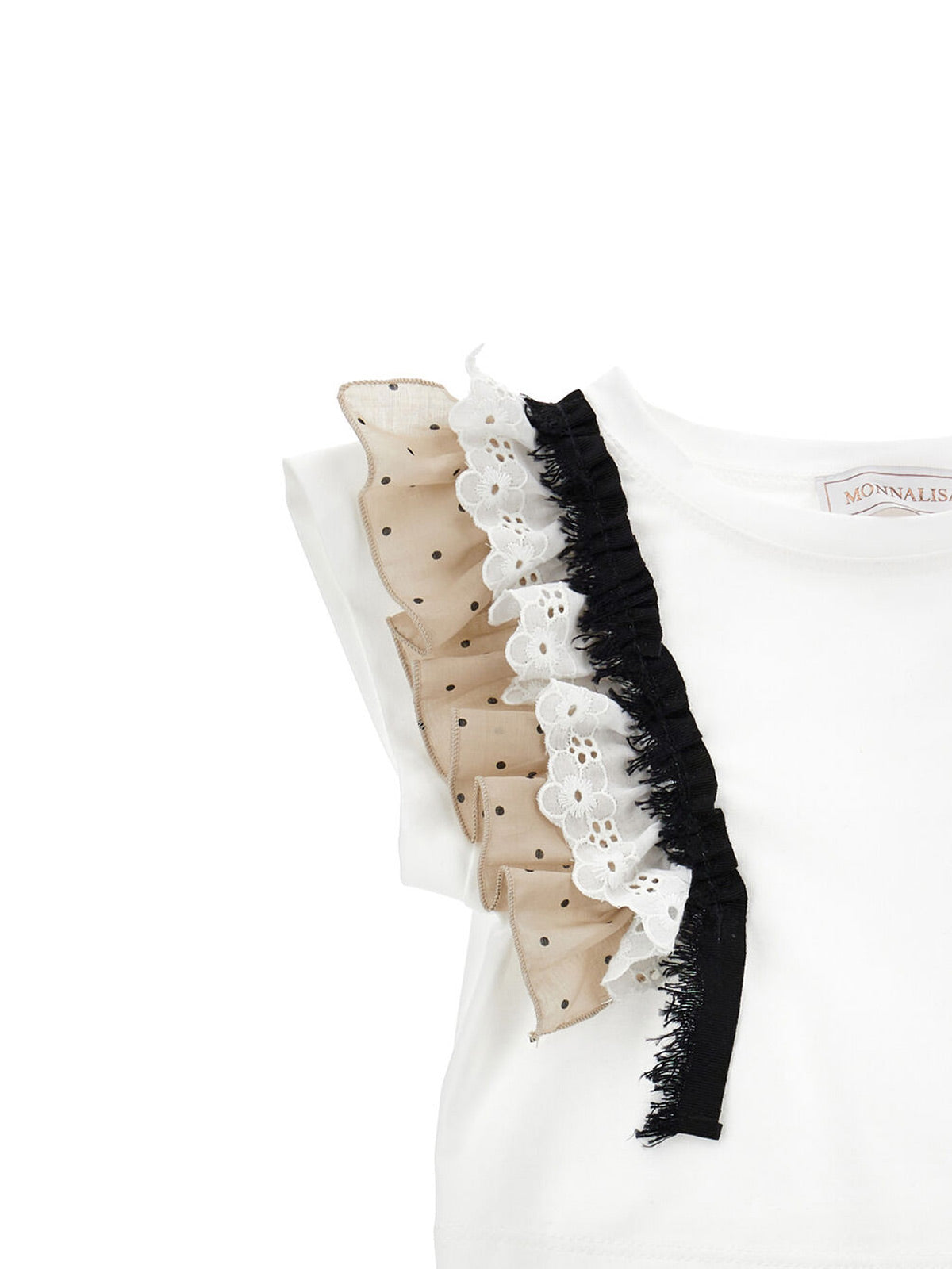 Monnalisa - Girls’ top and skirt set with polka dot print