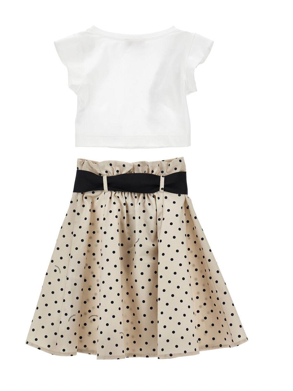 Monnalisa - Girls’ top and skirt set with polka dot print