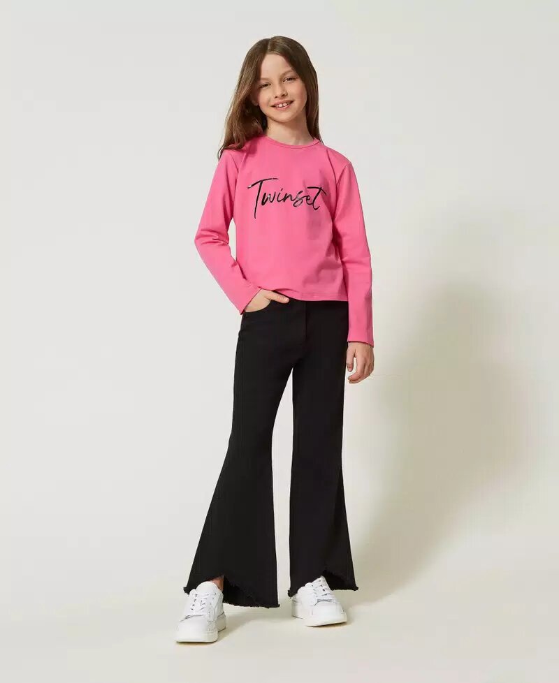 TWINSET Kid's Flared bull trousers - 232GJ2320 black