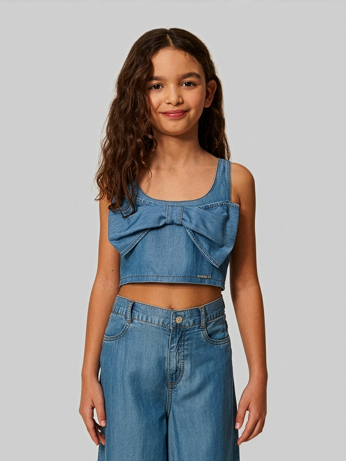 Twinset - Girls' Cropped top with maxi bow