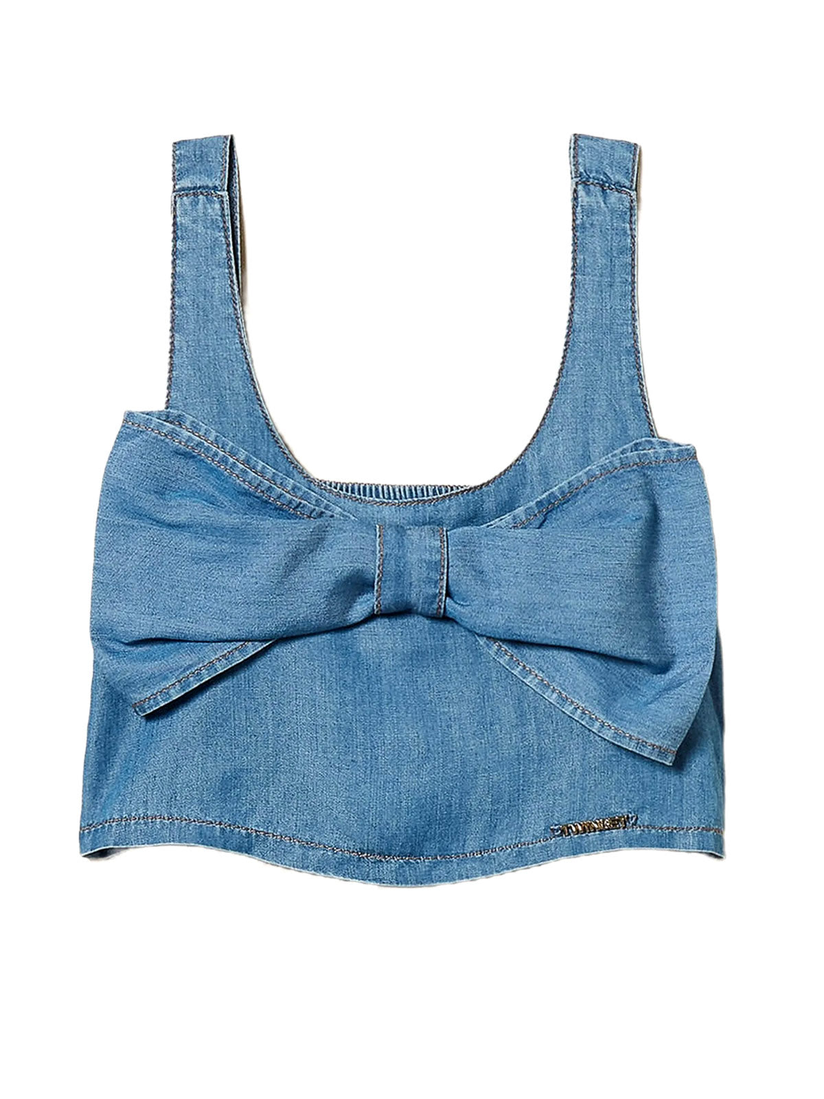 Twinset - Girls' Cropped top with maxi bow