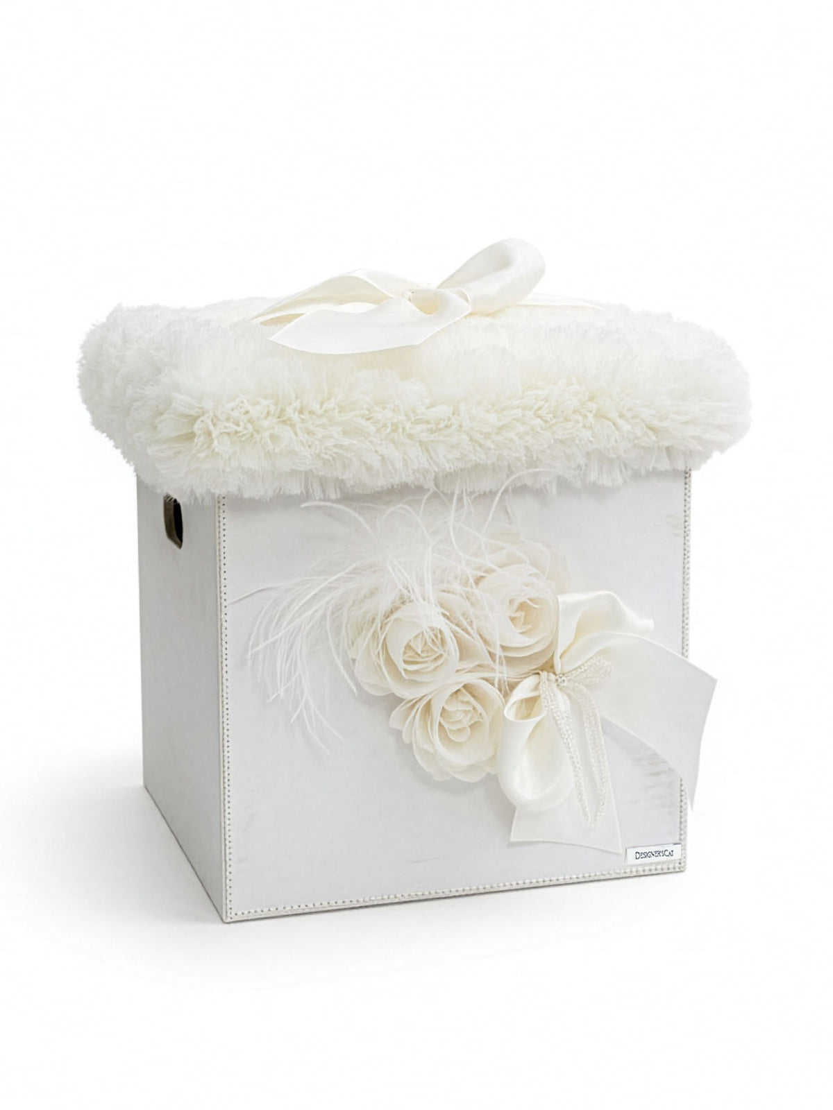 Wooden baptismal box with flowers for girl - HERSILIA