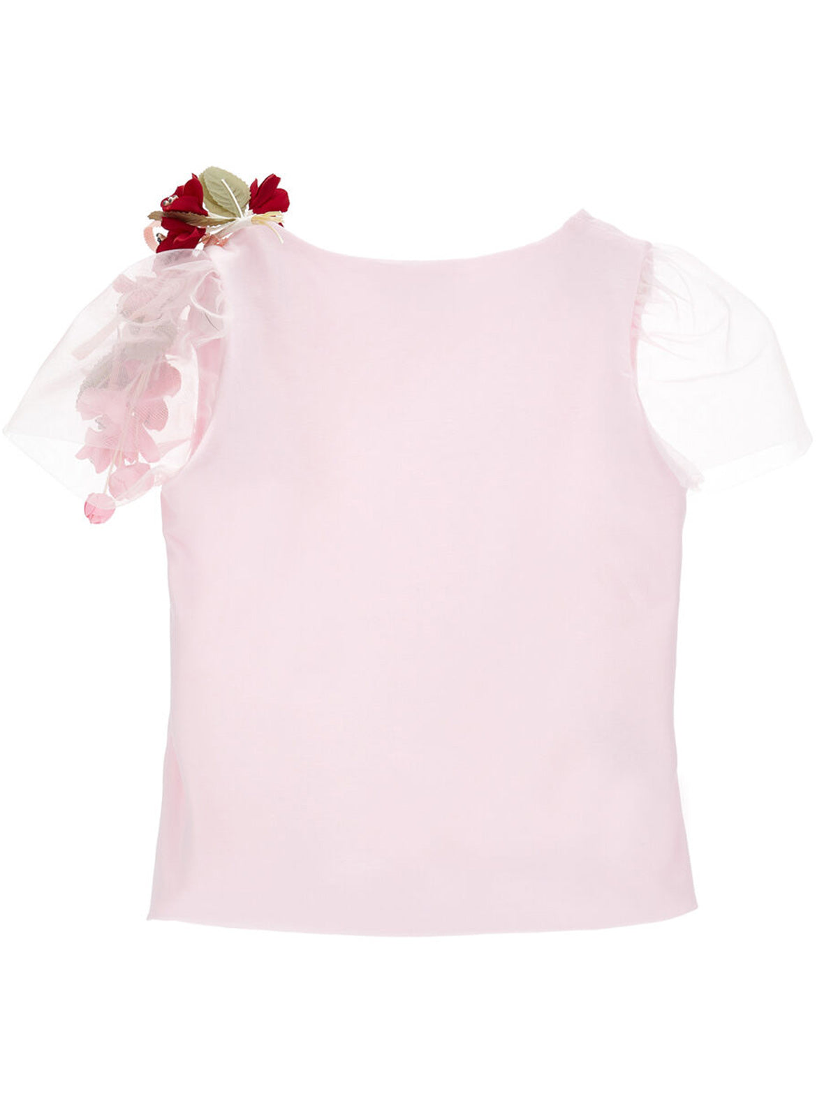 Monnalisa Girl's T-shirt with tulle sleeves-71G605