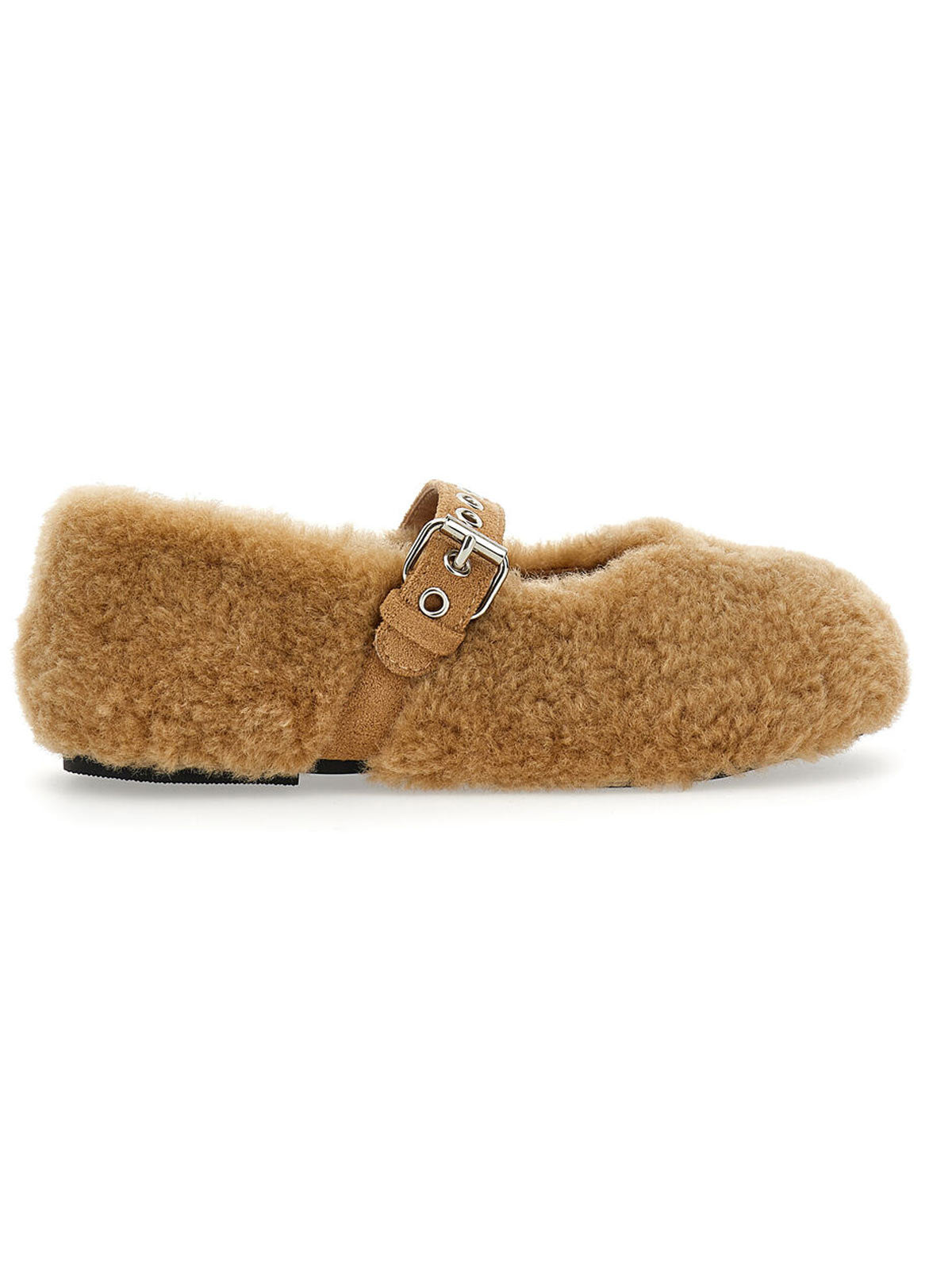 Monnalisa-Teddy buckle beige ballerinas-8CH010