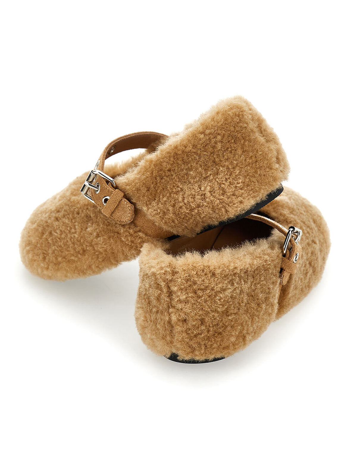 Monnalisa-Teddy buckle beige ballerinas-8CH010