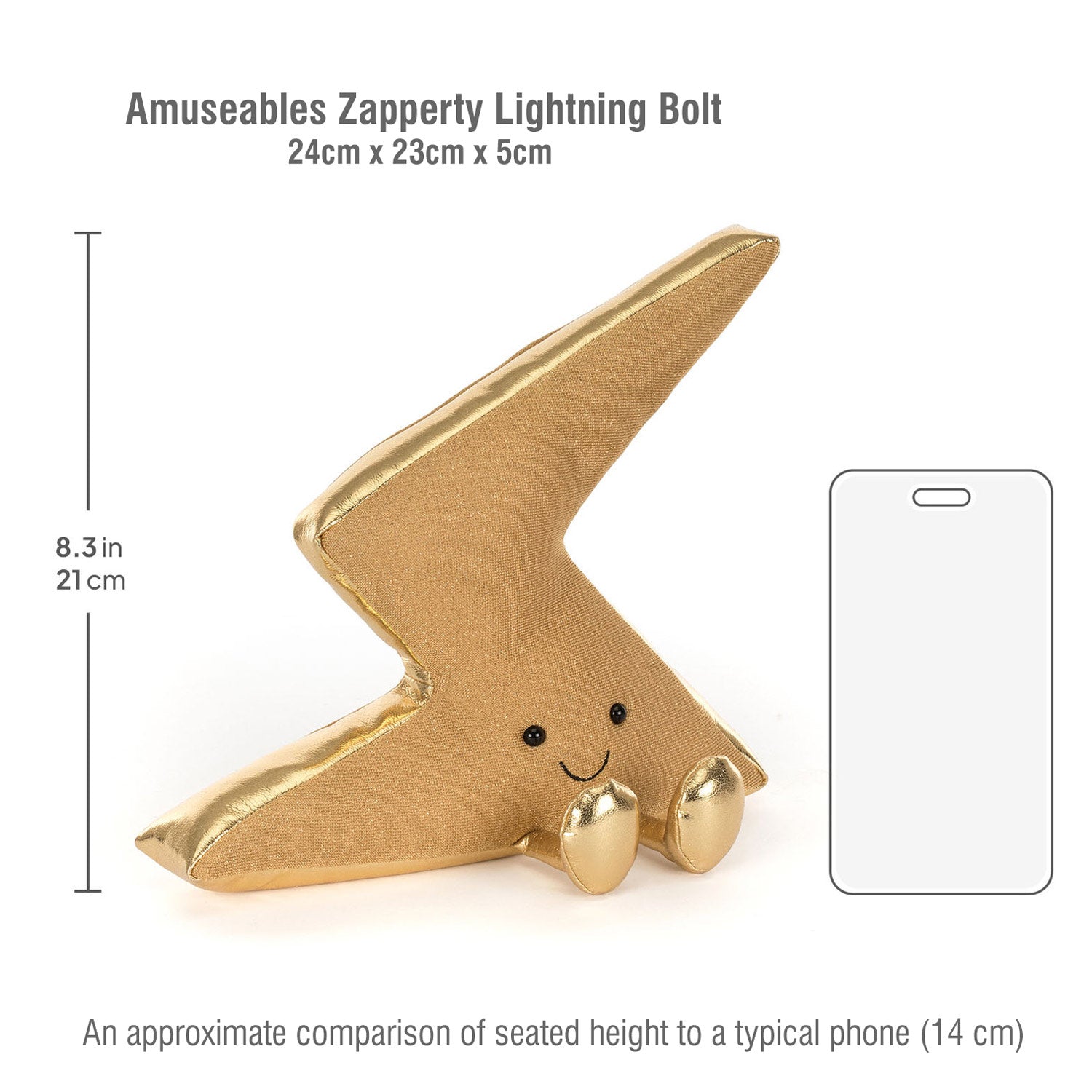 Jellycat soft toy Amuseables Zapperty Lightning Bolt-A2BLT