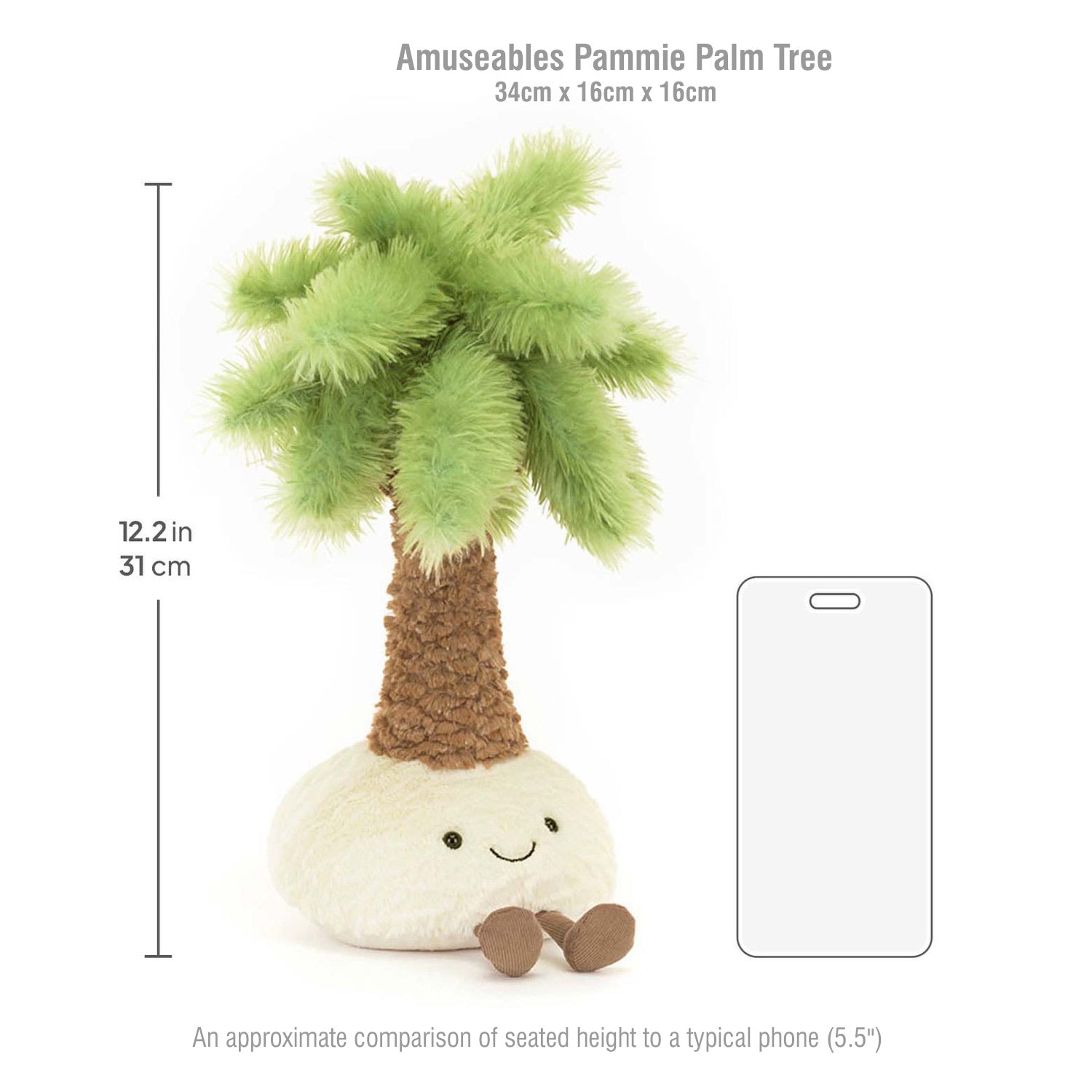 Jellycat soft toy Amuseables Pammie Palm Tree-A2PLMT