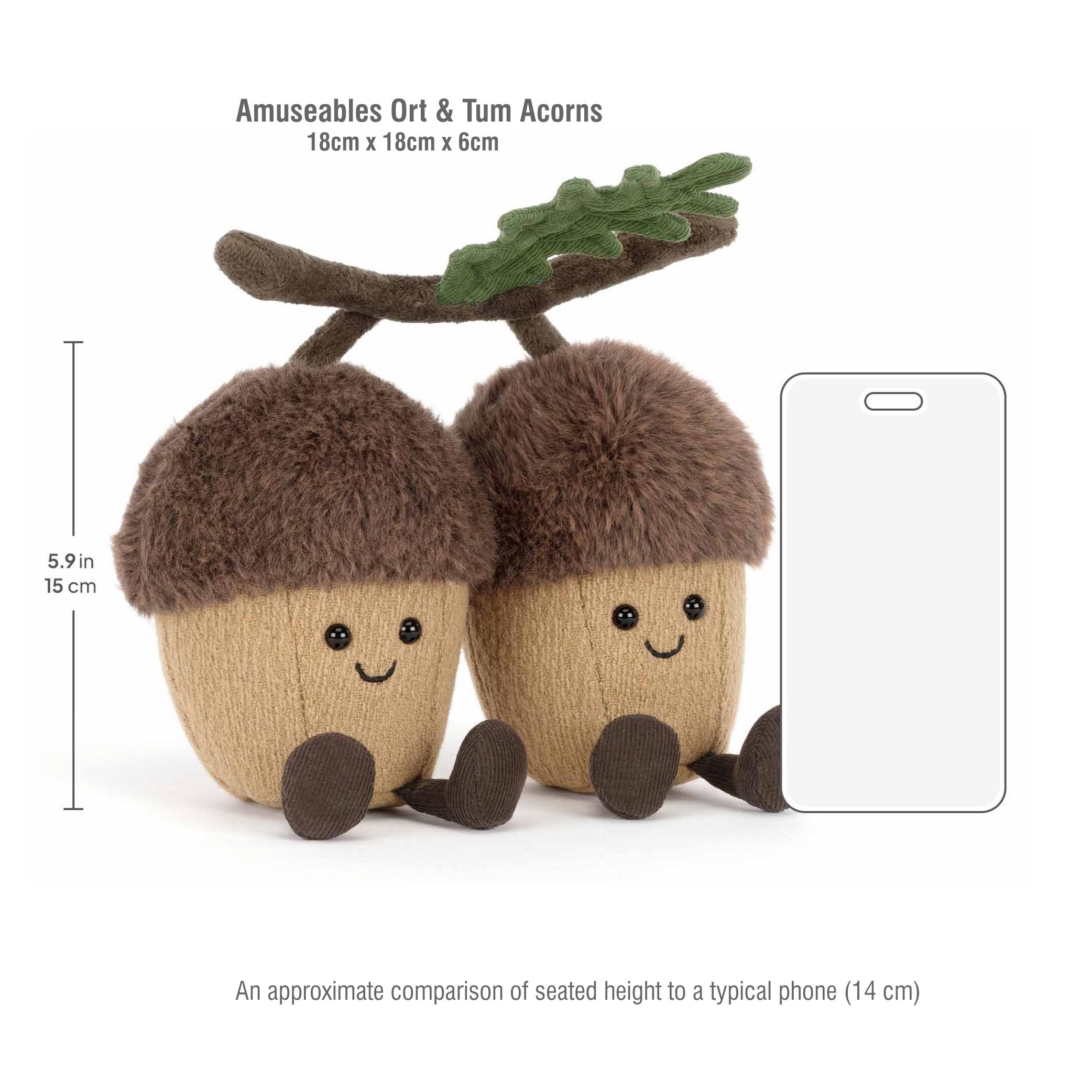 Jellycat Μαλακό Παιχνίδι Amuseables Ort & Tum Acorns