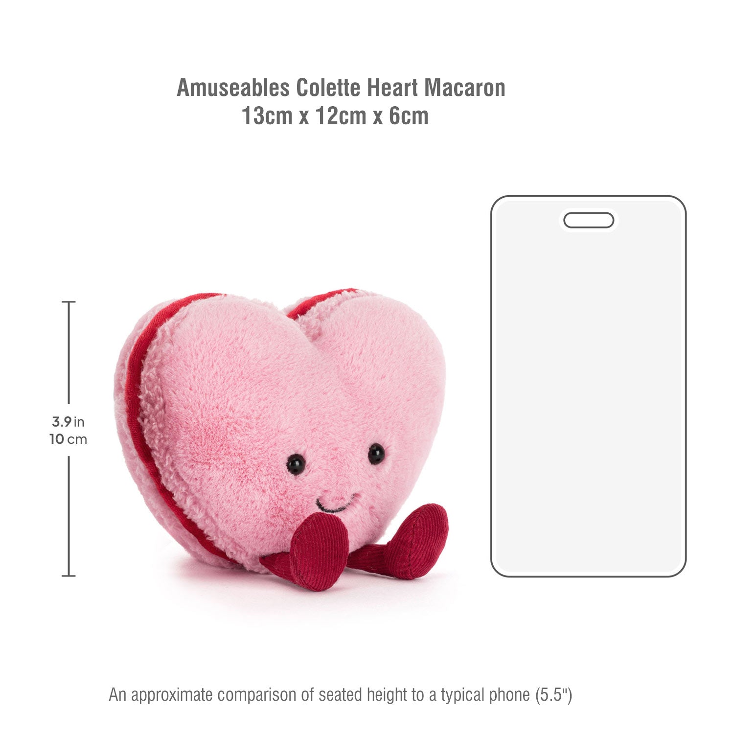 Jellycat Λούτρινο Παιχνίδι Amuseables Colette Heart Macaron