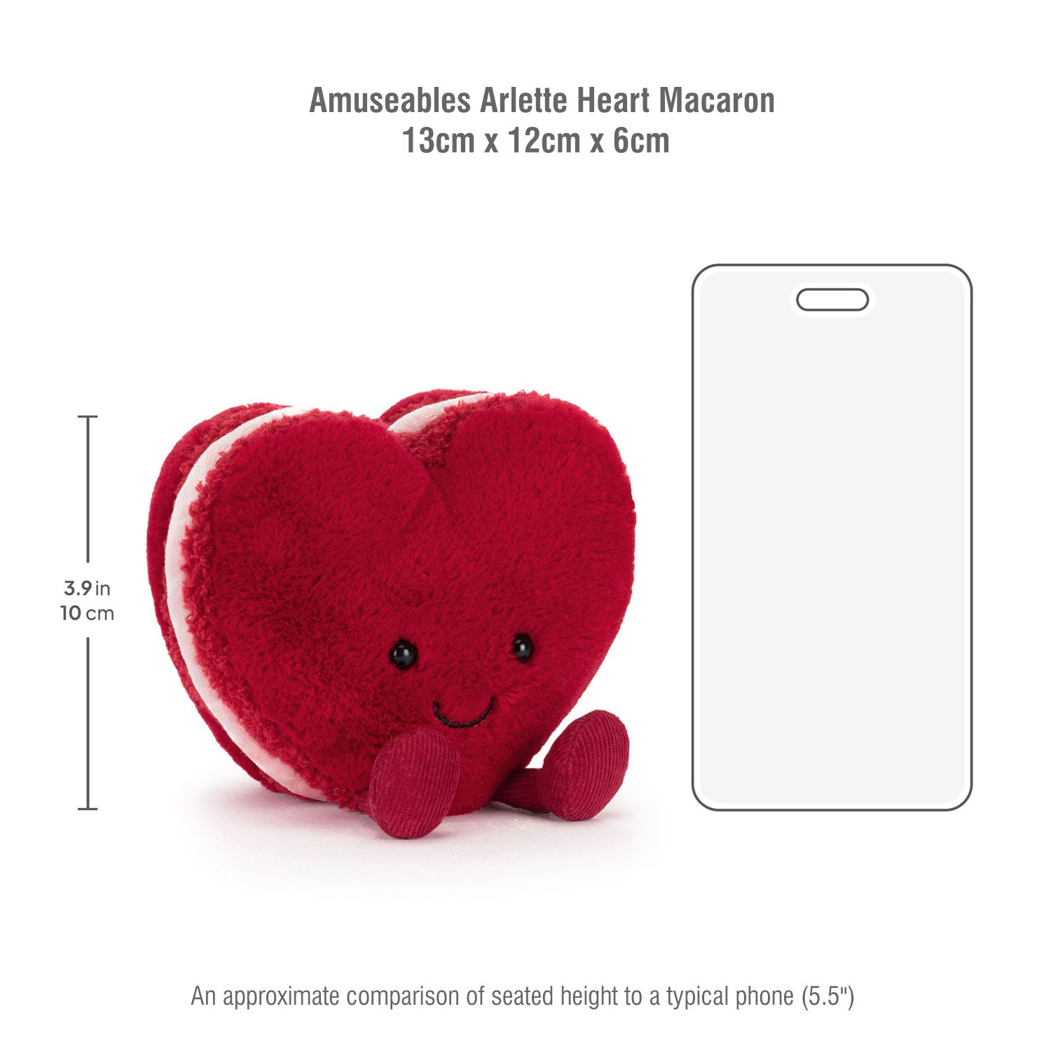 Jellycat soft toy Amuseables Arlette Heart Macaron-A4MACHR