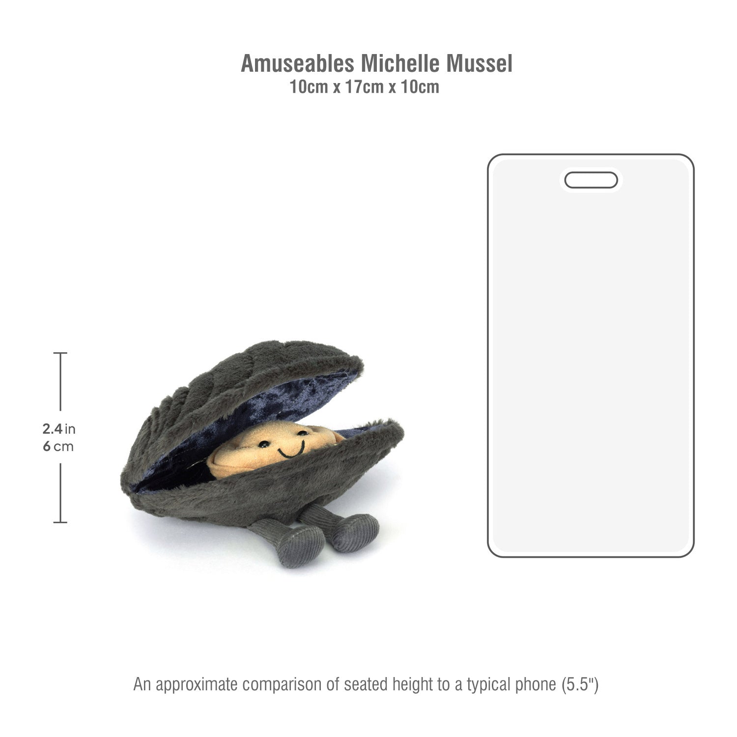 Jellycat soft toy Michelle Mussel-A4MSL