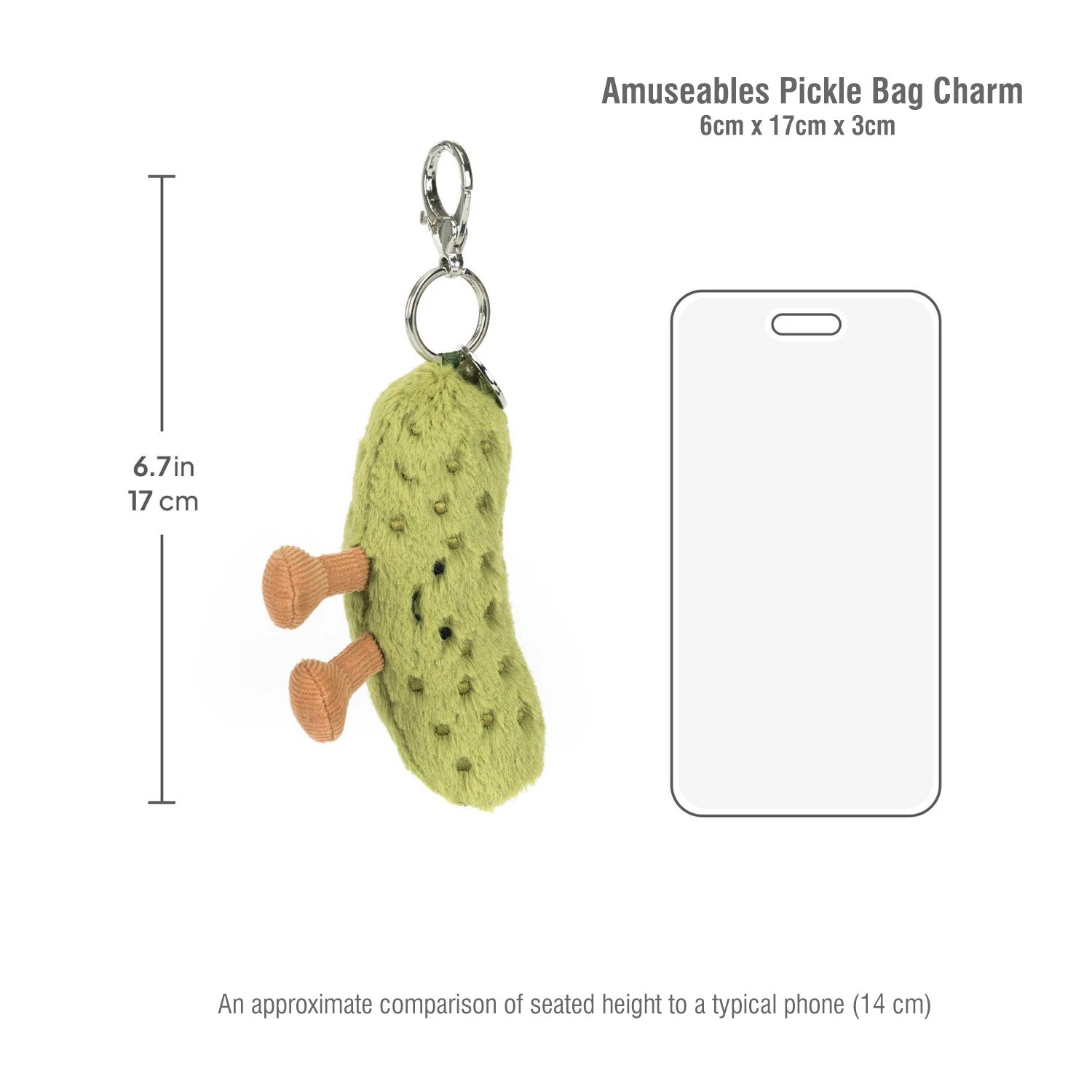 Jellycat Λούτρινο Μπρελόκ τσάντας Amuseables Pickle