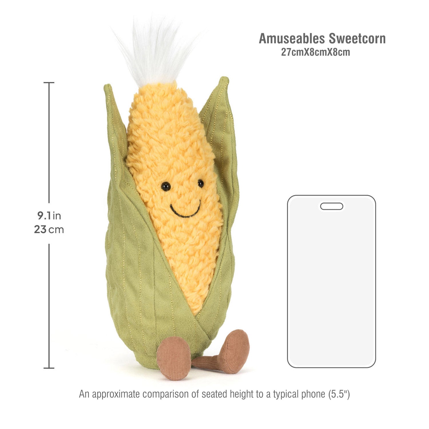 Jellycat soft toy Amuseables Sweetcorn-A4SWEE