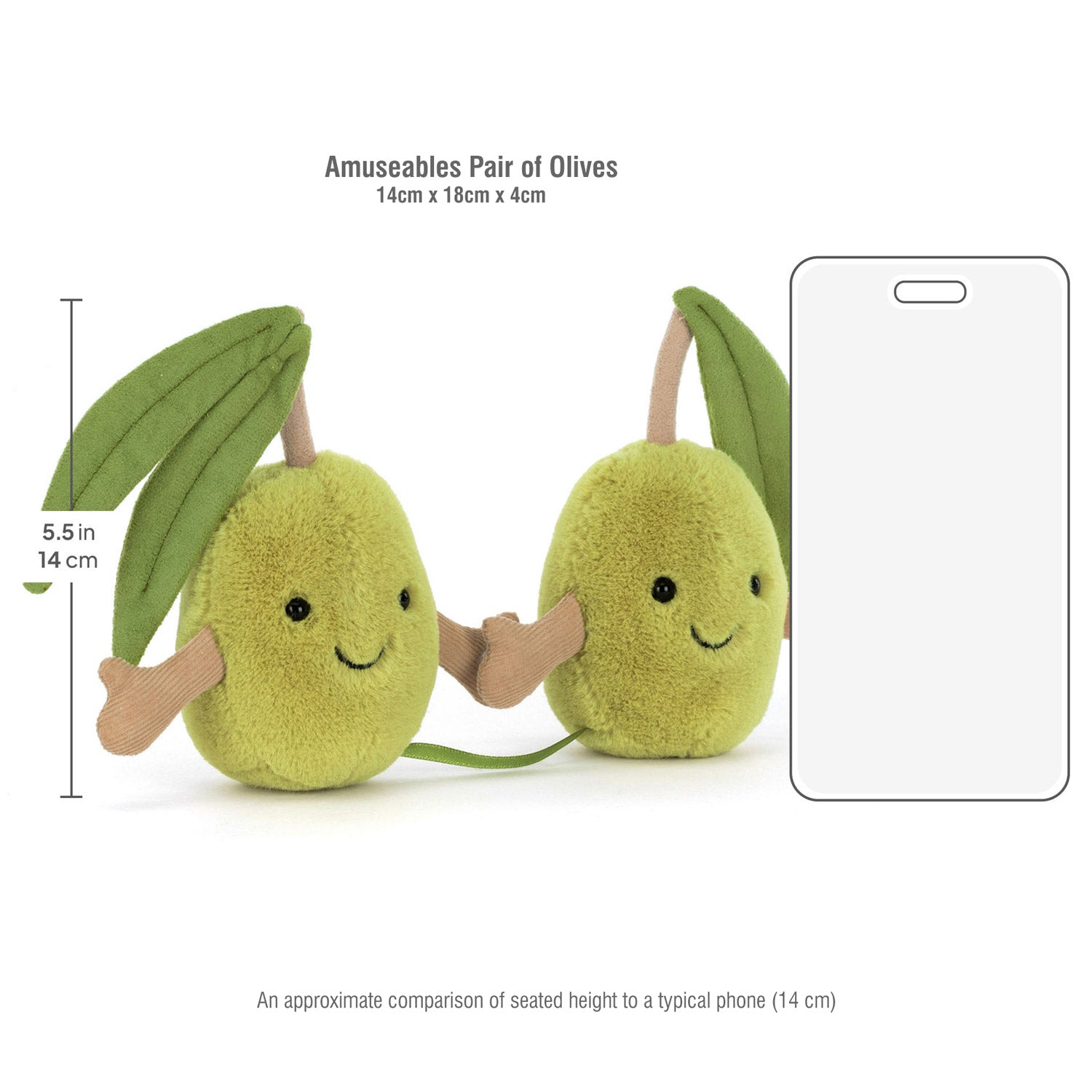 Jellycat soft toy Amuseables Pair of Olives-A6OLI