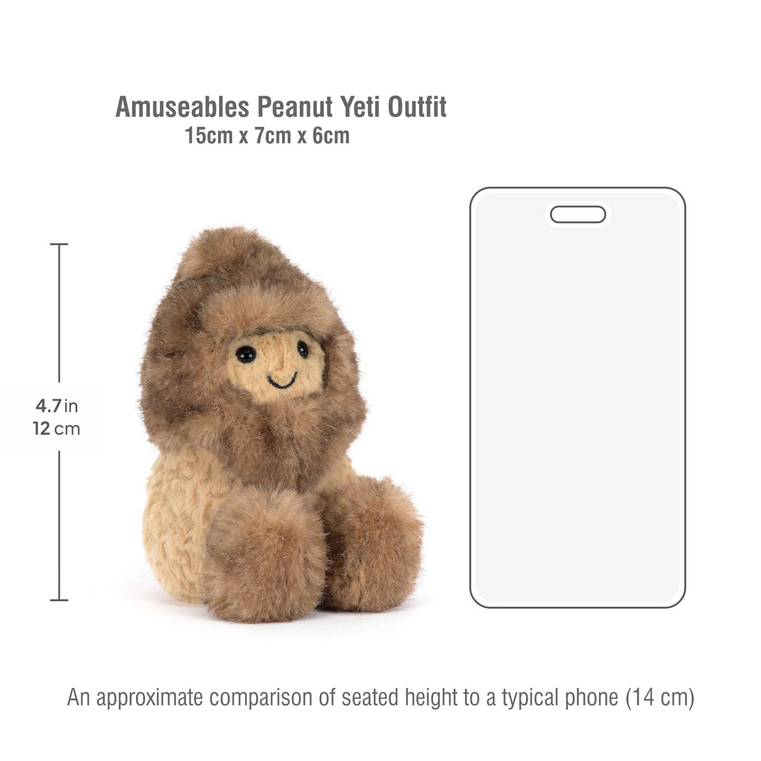 Jellycat Μαλακό Παιχνίδι Amuseables Peanut Yeti Outfit