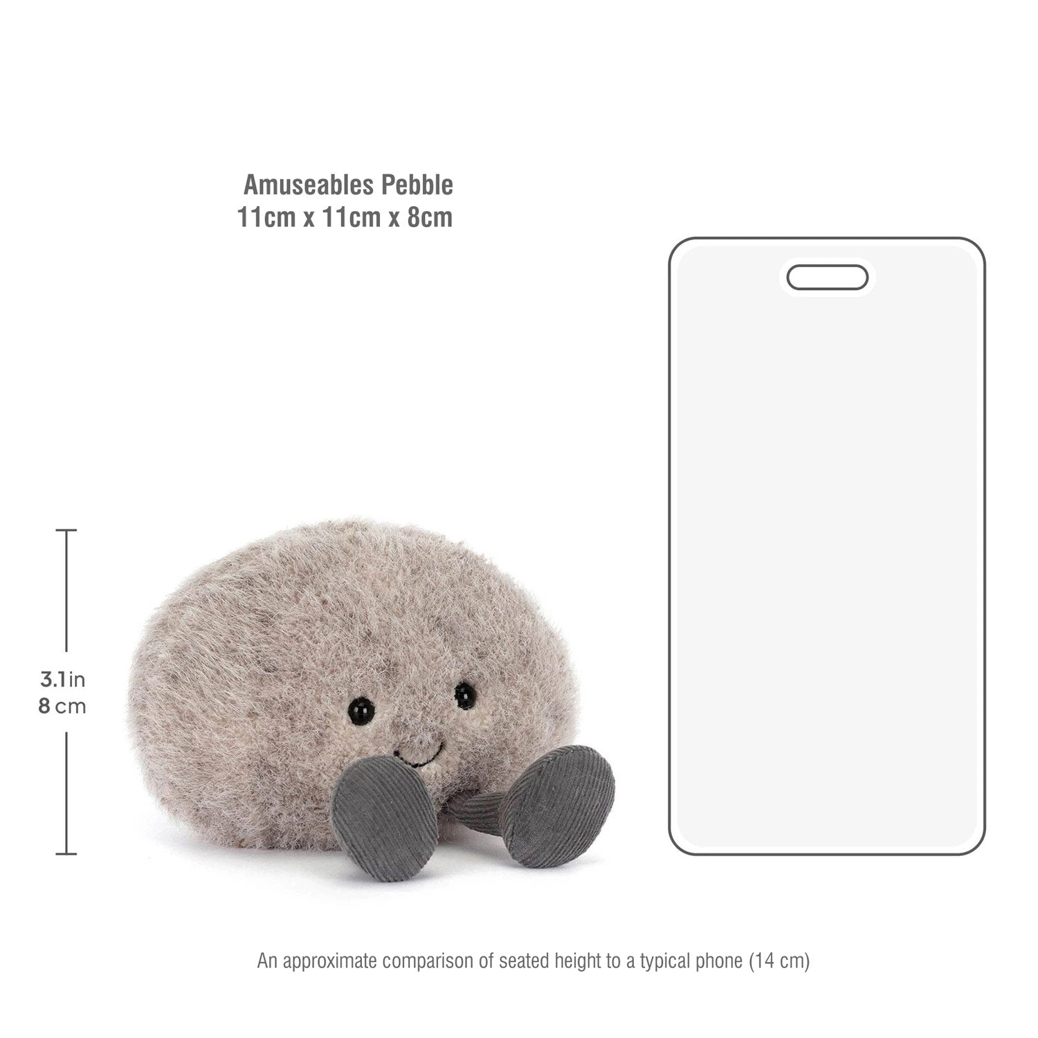 Jellycat soft toy Amuseables Pebble-A6PBL