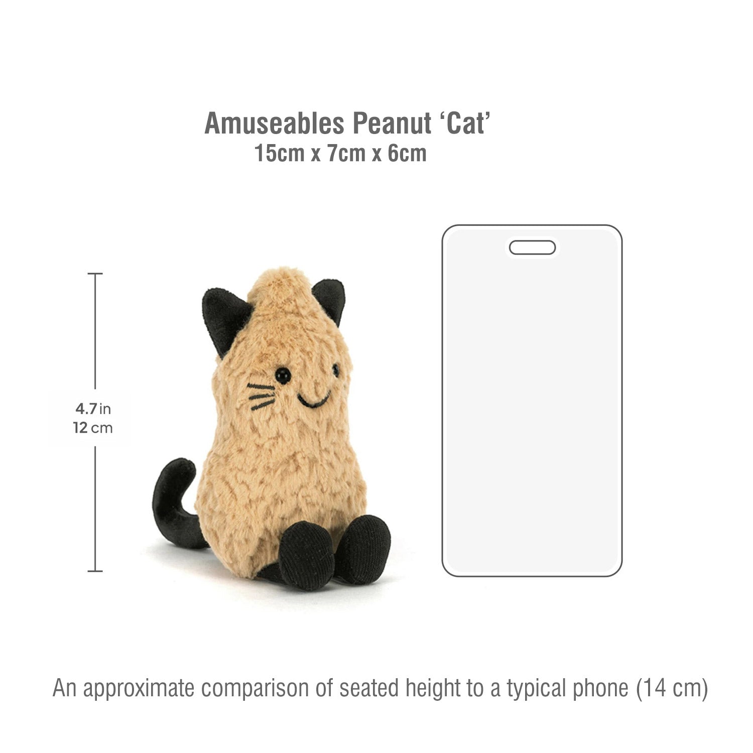 Jellycat Λούτρινο Παιχνίδι Amuseables Peanut ‘Cat’