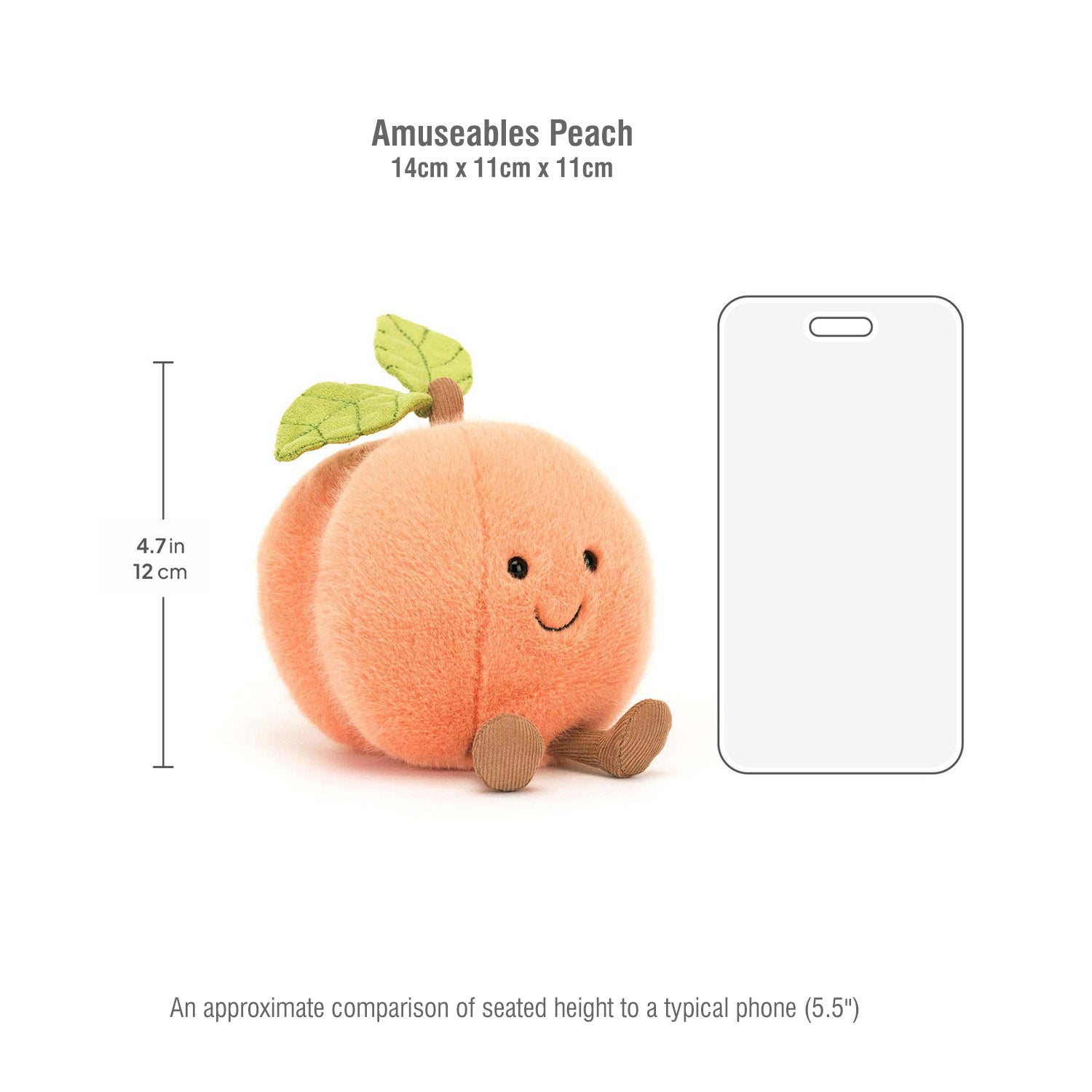 Jellycat soft toy Amuseables Peach-A6PEACH