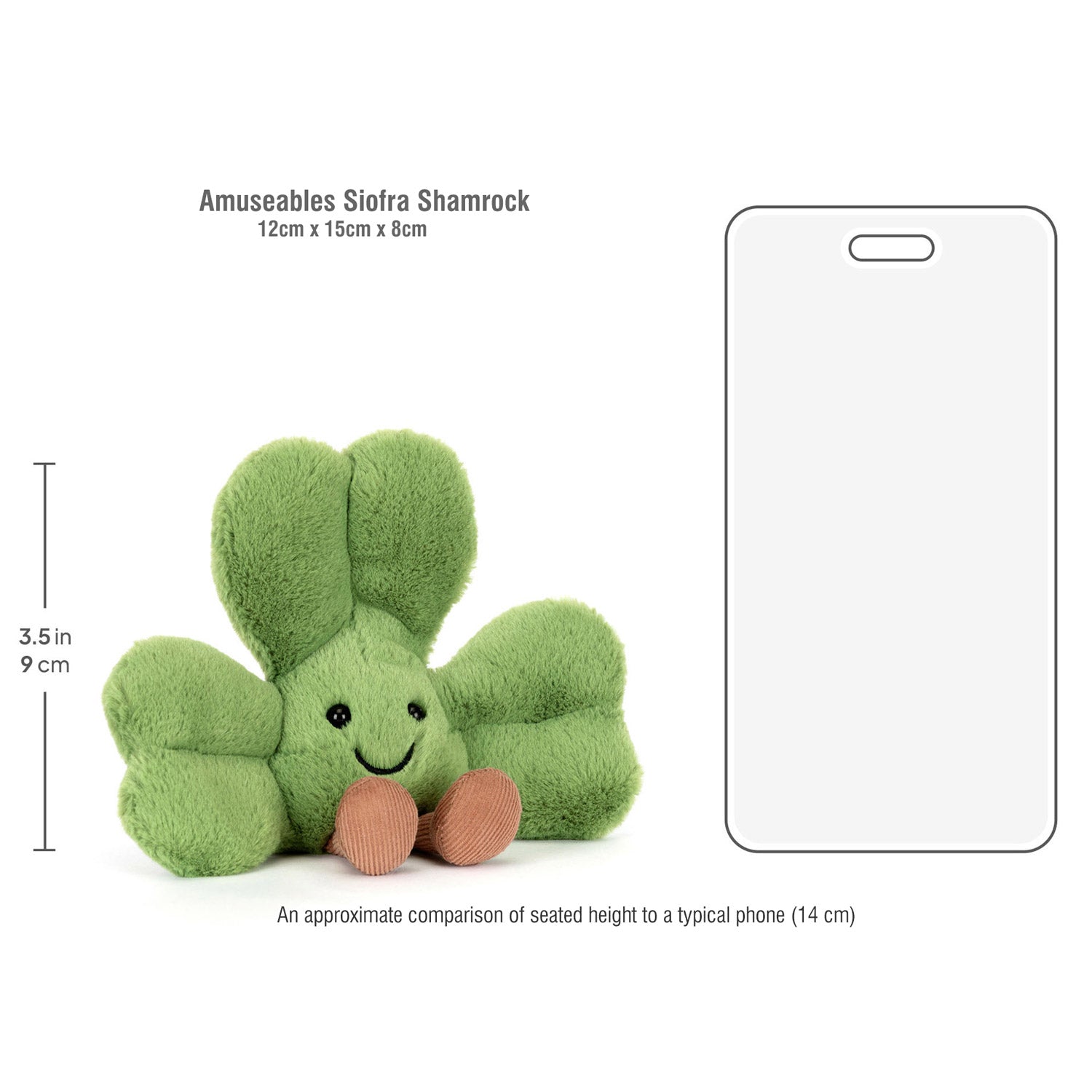 Jellycat soft toy Amuseables Siofra Shamrock-A6SHM