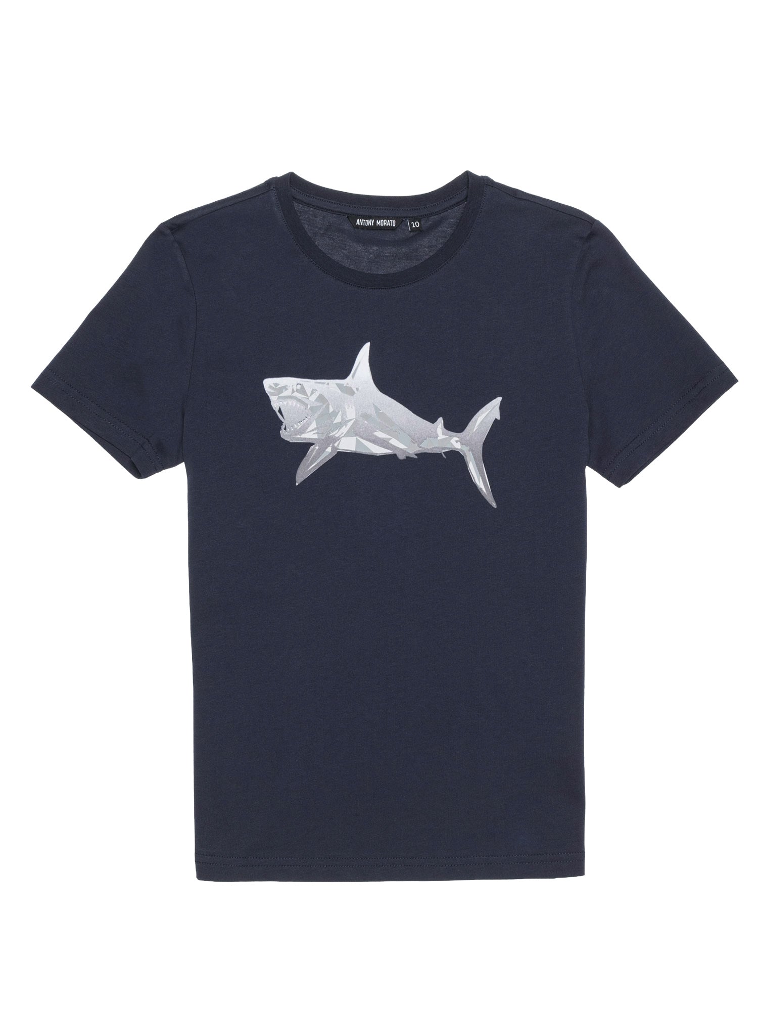 Antony Morato cotton t-shirt with shark print-blue