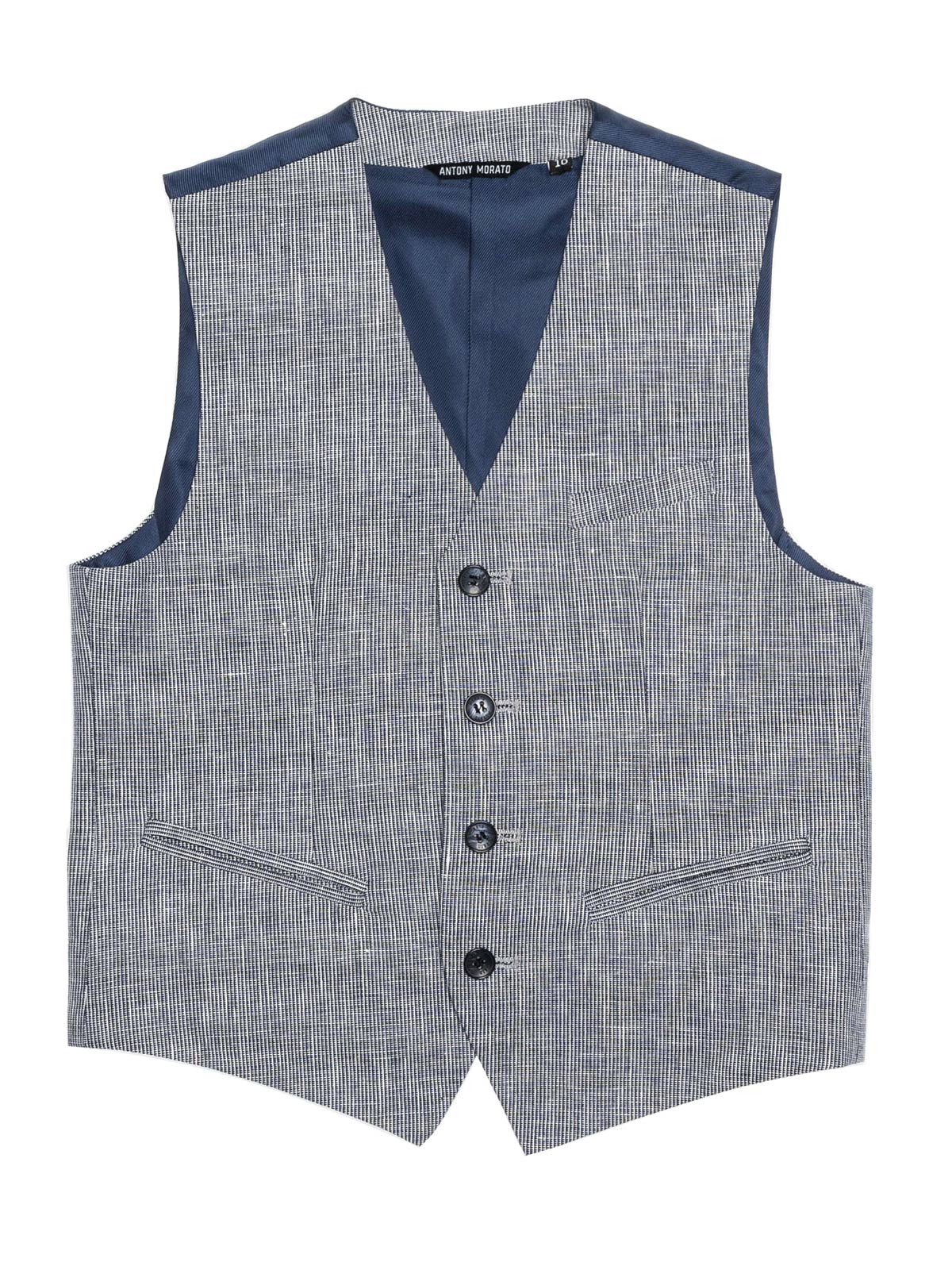 Antony Morato boys' vest in structured cotton linen