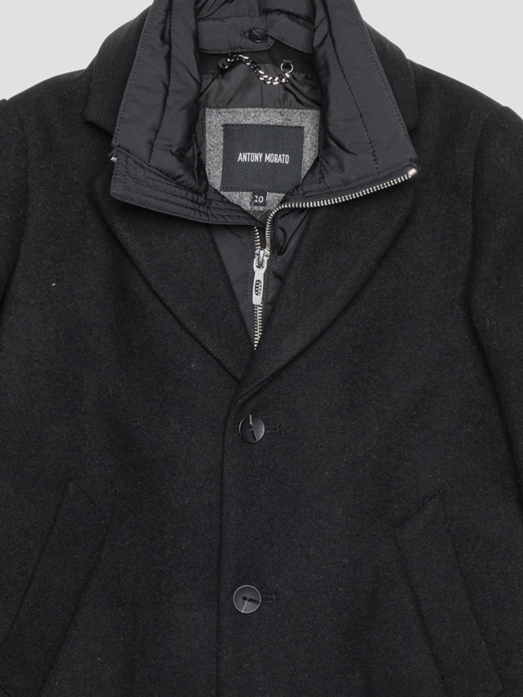 ANTONY MORATO Black Wool Coat- jacket for boy - MKCO00262