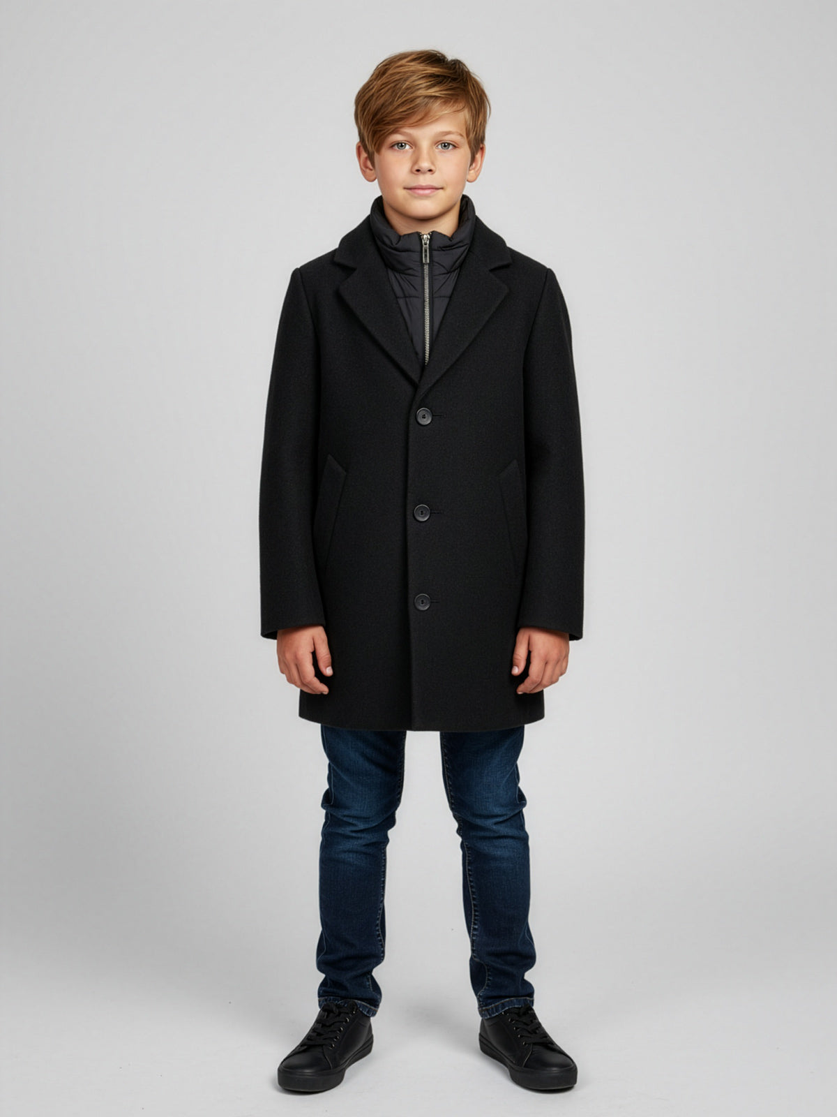 ANTONY MORATO Black Wool Coat- jacket for boy - MKCO00262