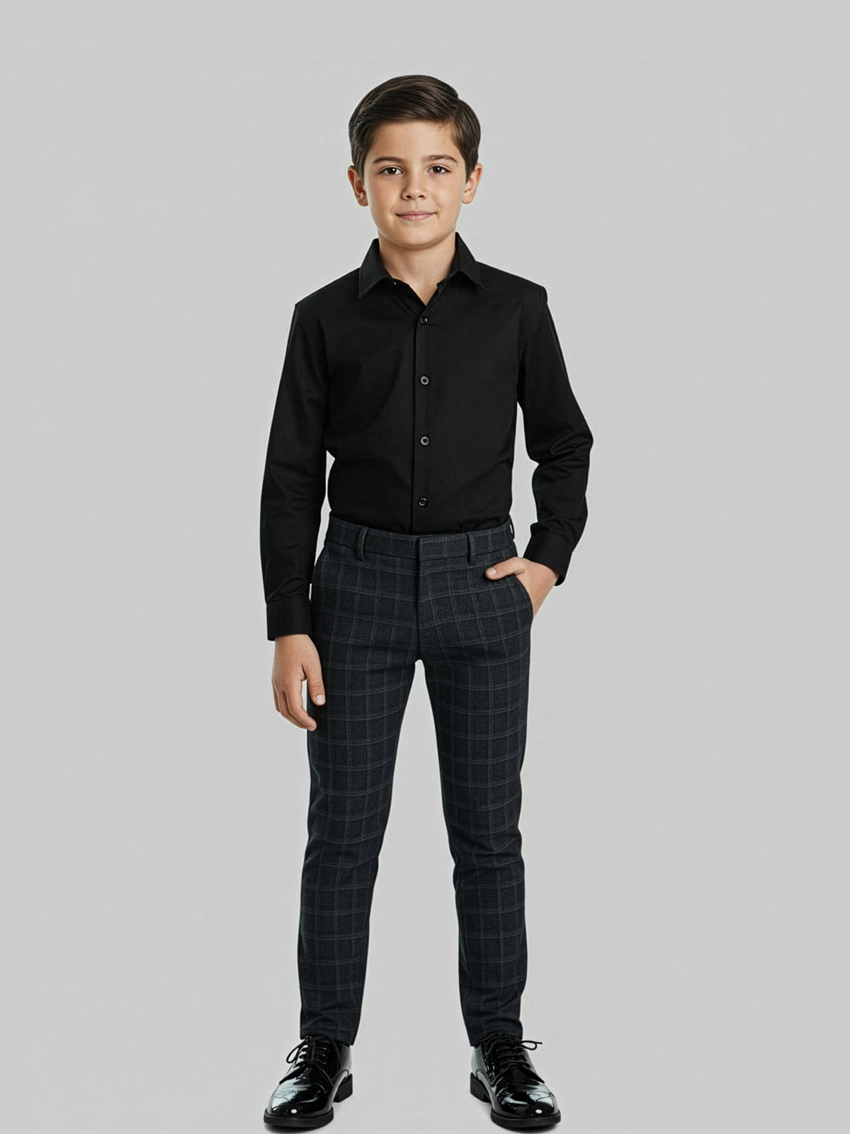 ANTONY MORATO Blue Trousers with a check pattern for boy - MKTS00013