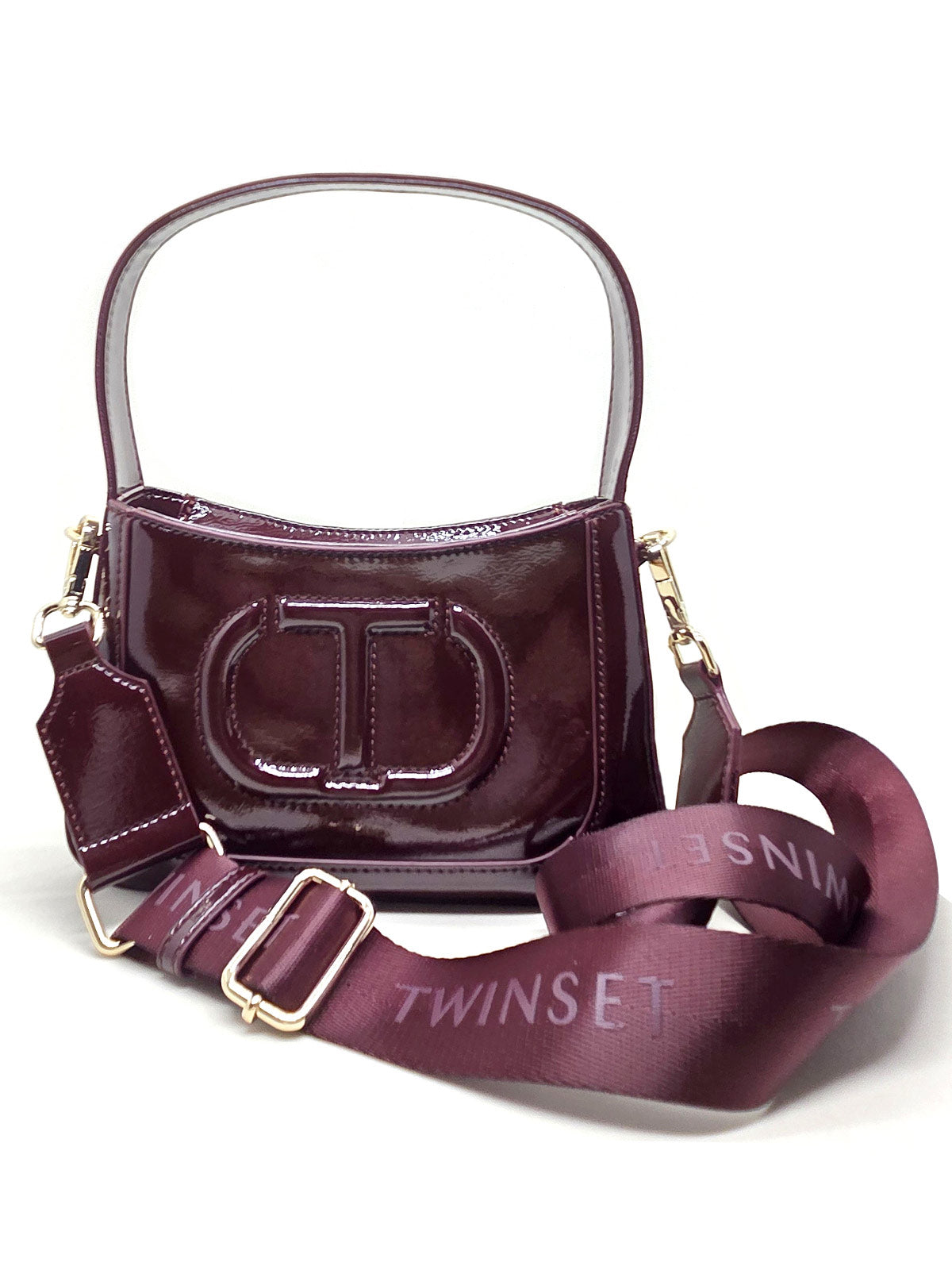 Twinset Girl's Faux leather shoulder bag-Burgund