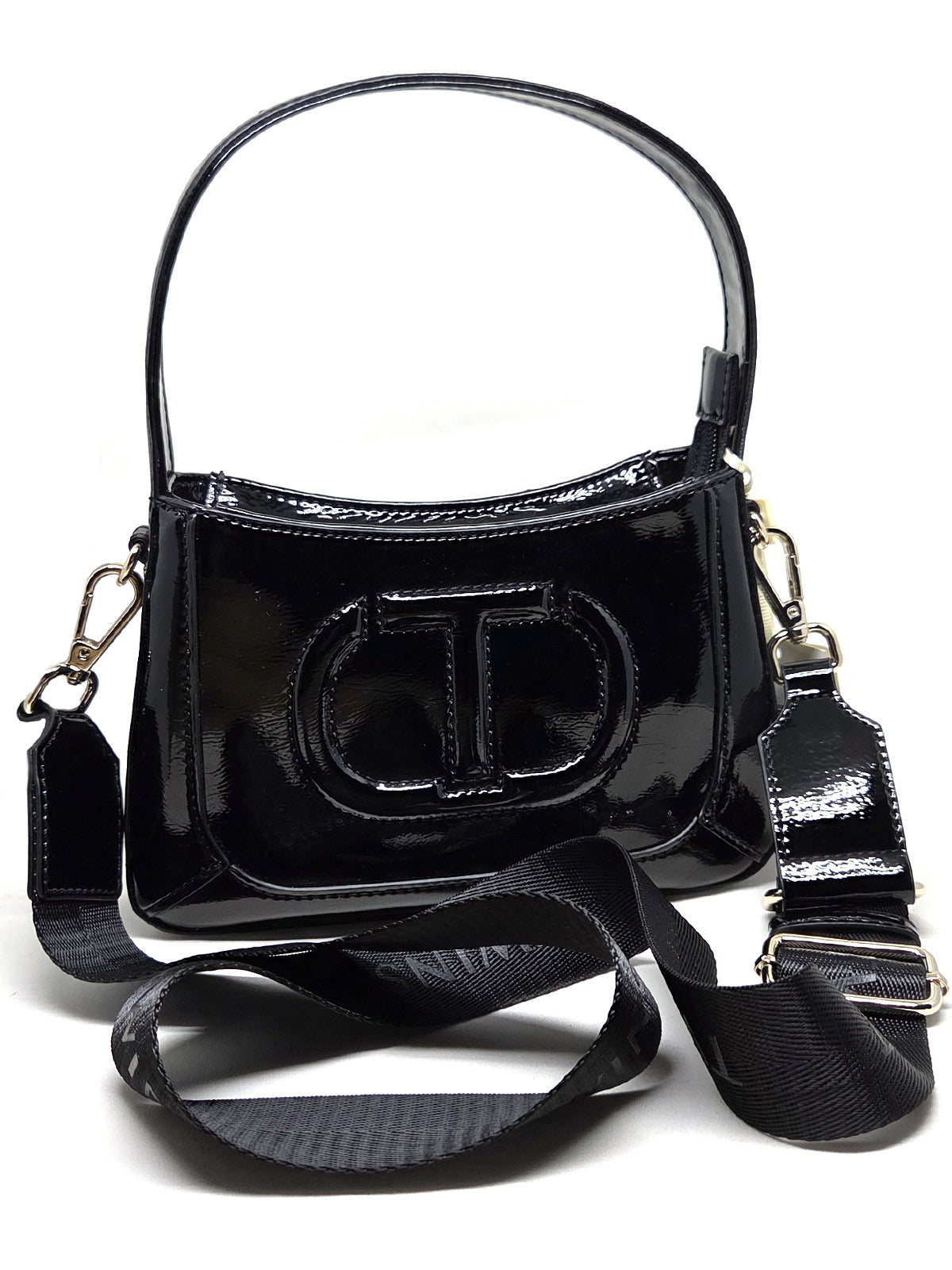 Twinset Τσάντα ώμου για κορίτσια από τεχνητό δέρμα - Μαύρο