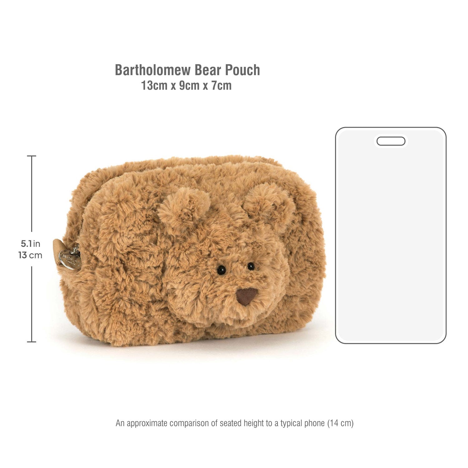 Jellycat soft toy Bartholomew Bear Pouch-BAR4PP