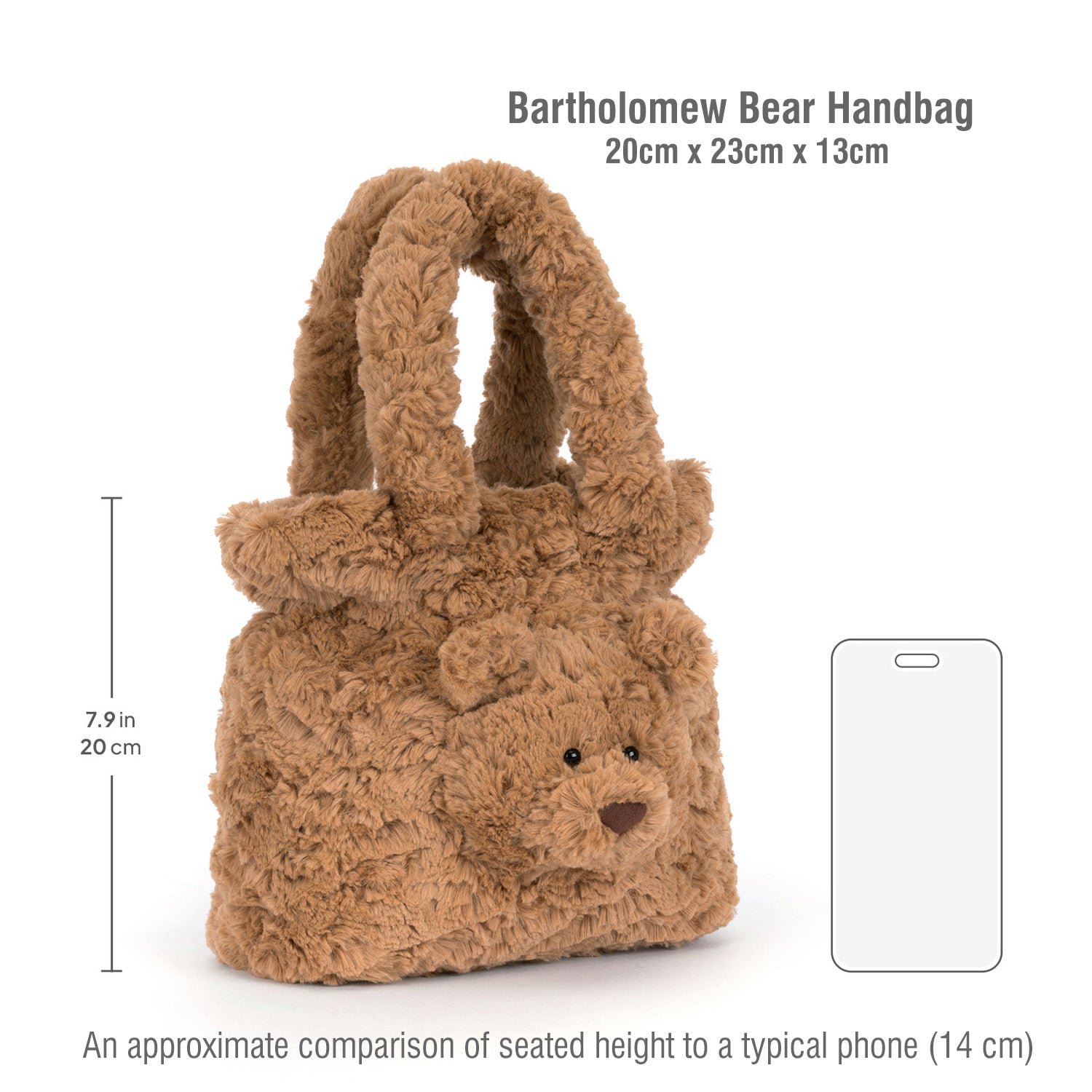 Jellycat Bartholomew Bear Handbag-BARB4HB