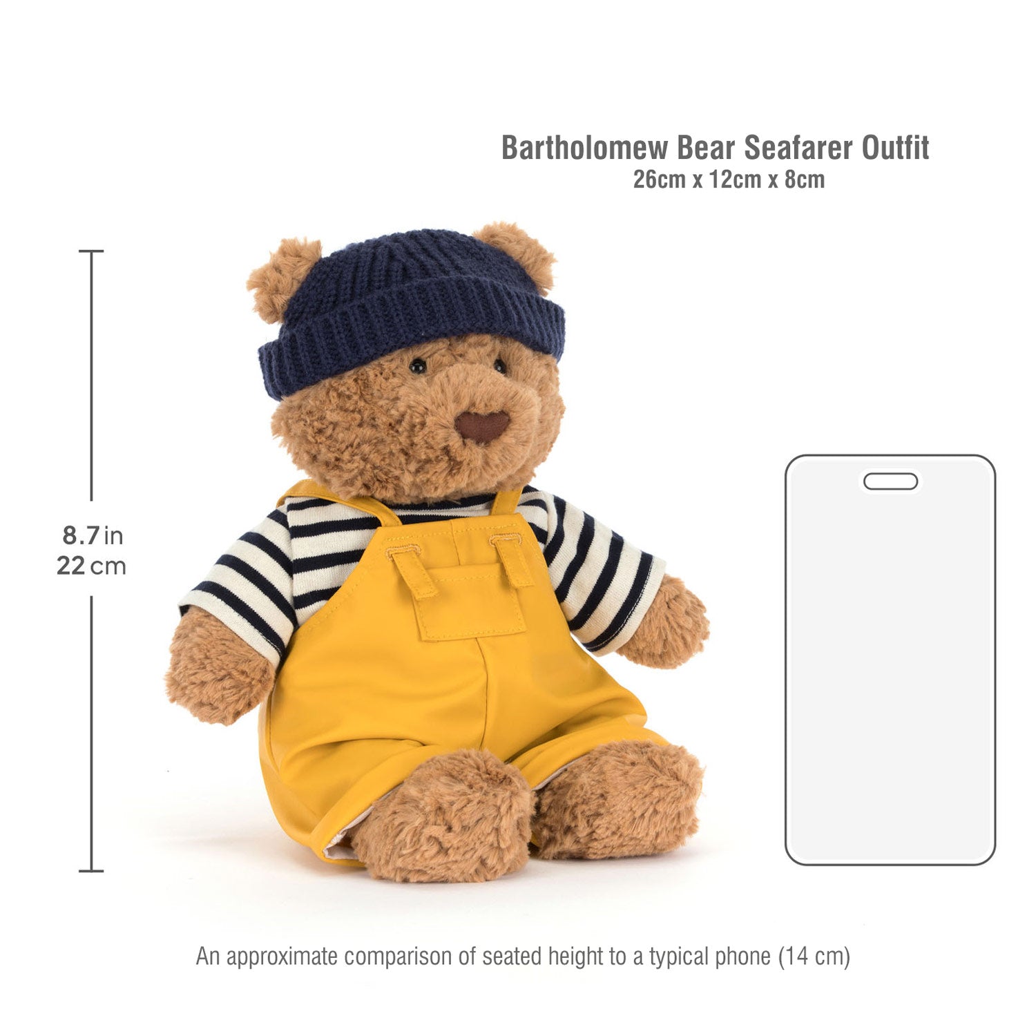 Jellycat Λούτρινο Bartholomew Bear Seafarer Outfit