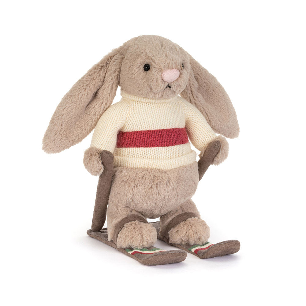 Jellycat soft toy Bashful Bunny Gold Medal Ski Outfit-BAS3BSK