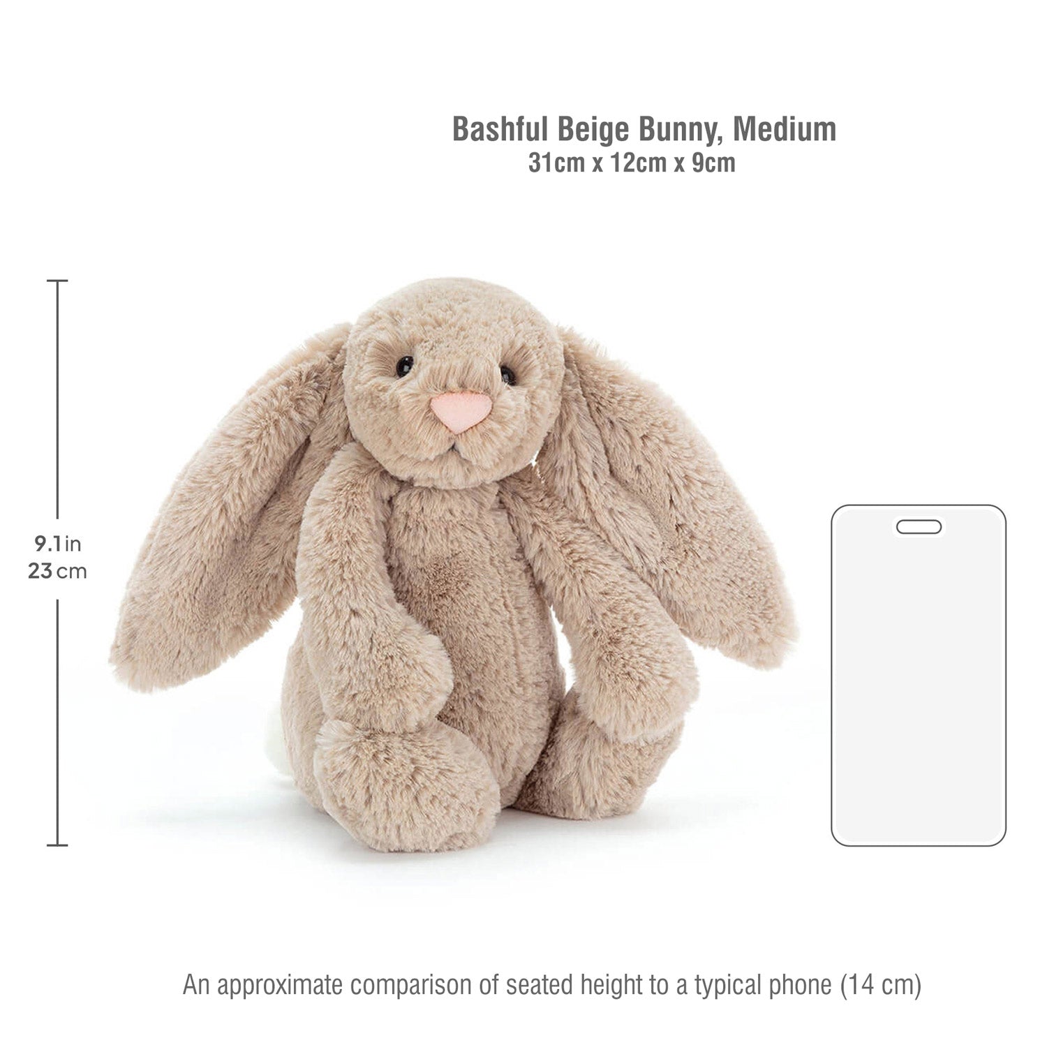 Jellycat Λούτρινο Παιχνίδι Bashful Beige Bunny