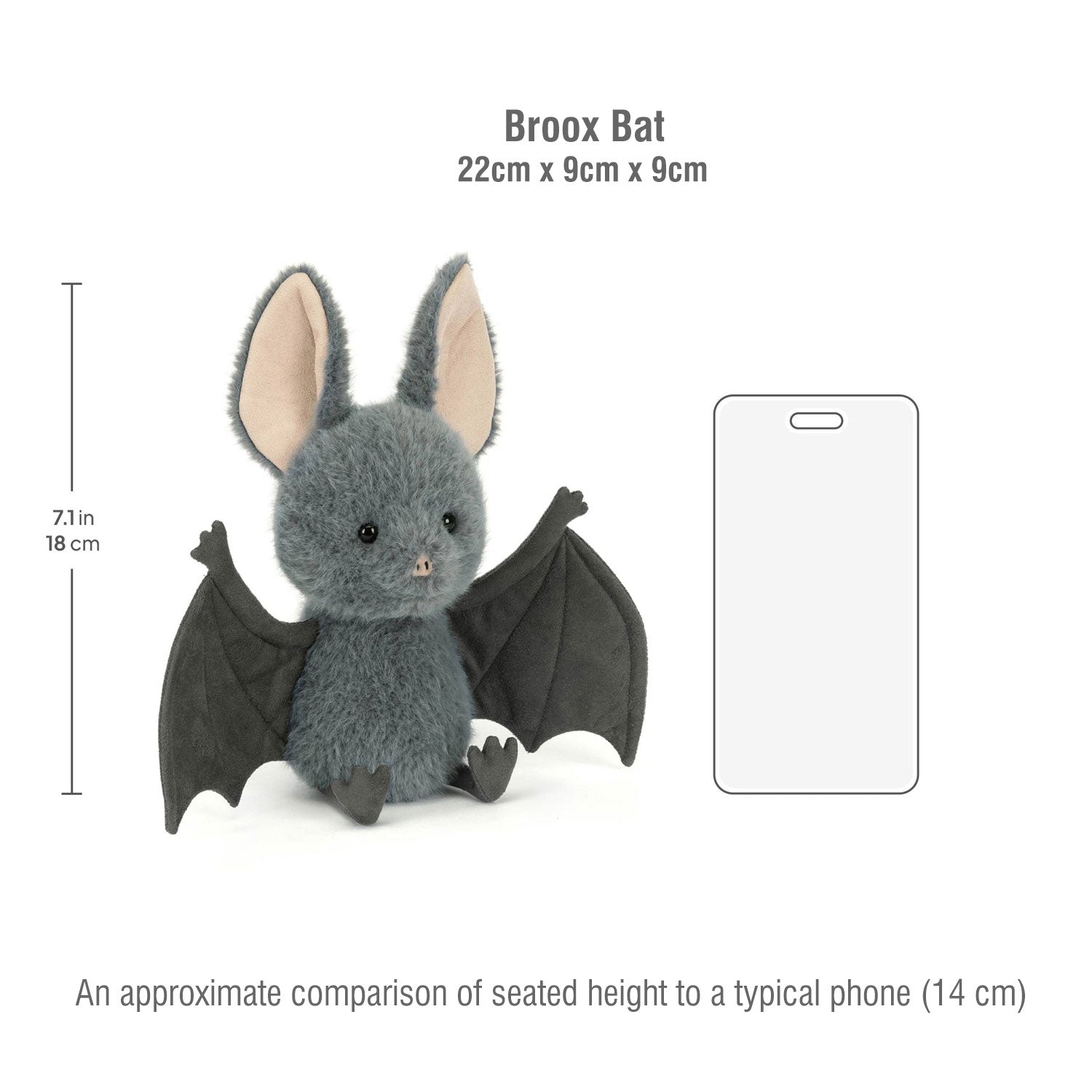 Jellycat Λούτρινο Broox Bat