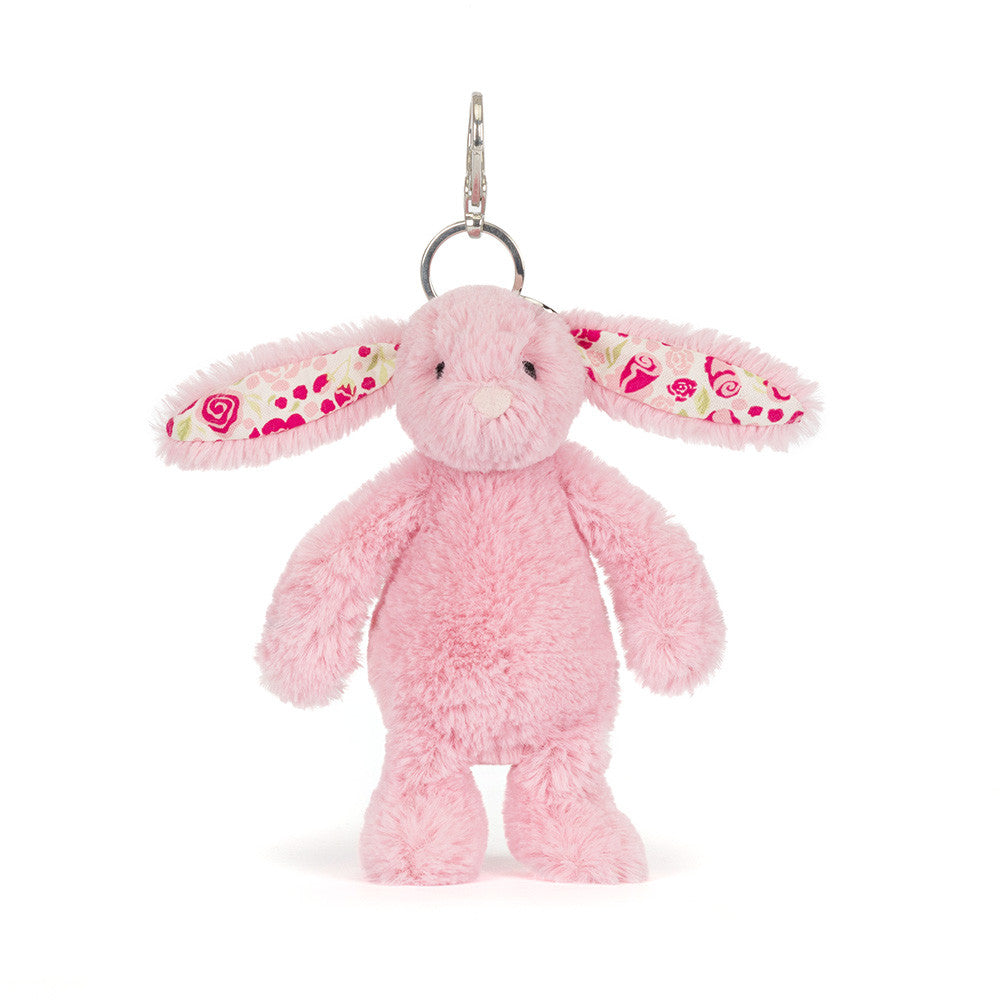Jellycat soft toy Blushkin Blossom Bunny Bag Charm-BP4ROSE