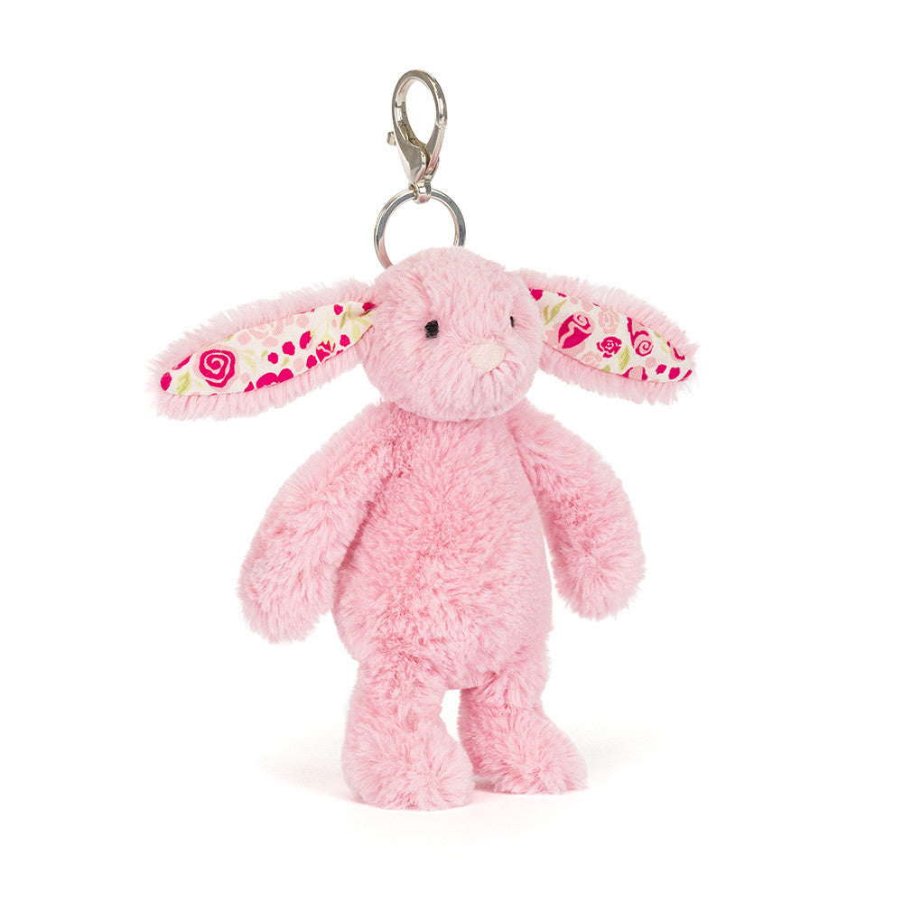 Jellycat soft toy Blushkin Blossom Bunny Bag Charm-BP4ROSE