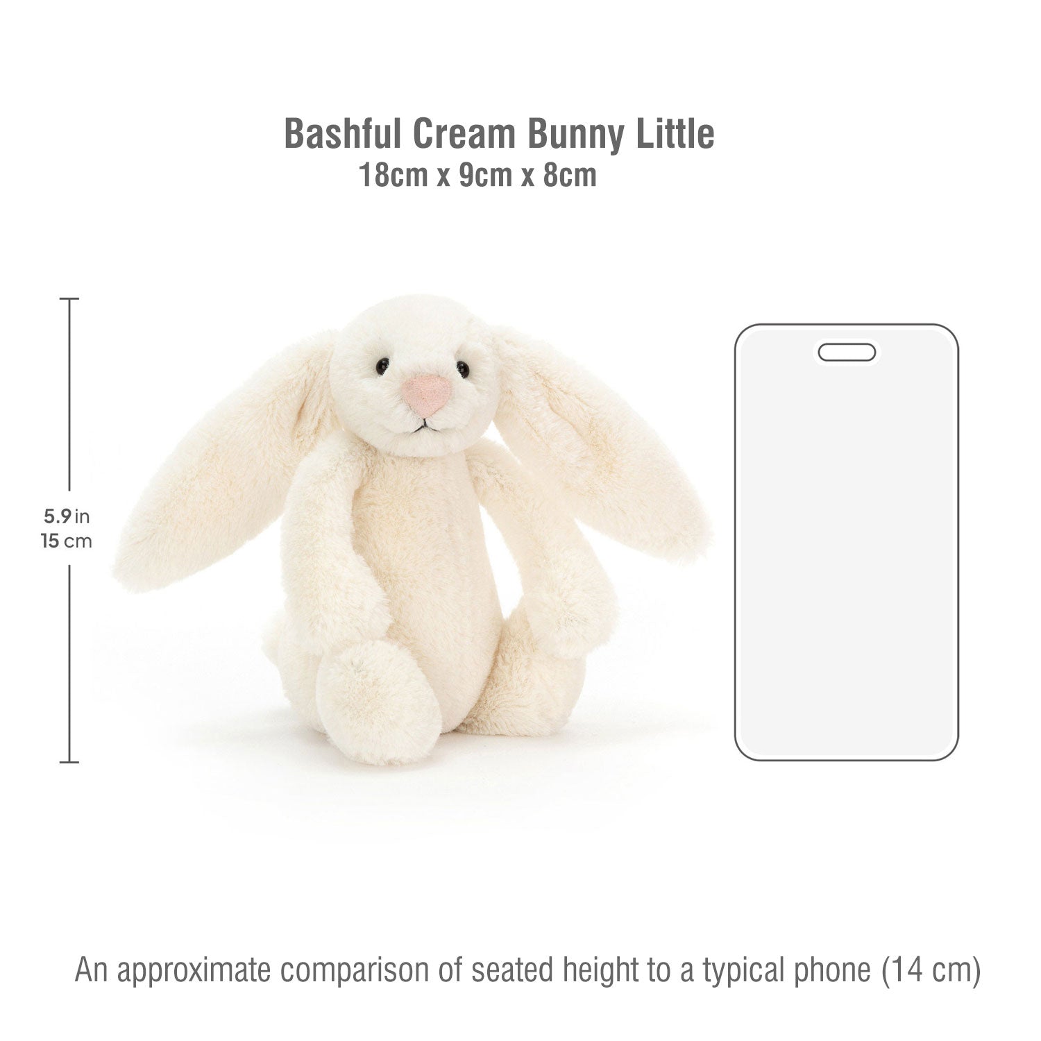Jellycat Λούτρινο Παιχνίδι Bashful Cream Bunny small