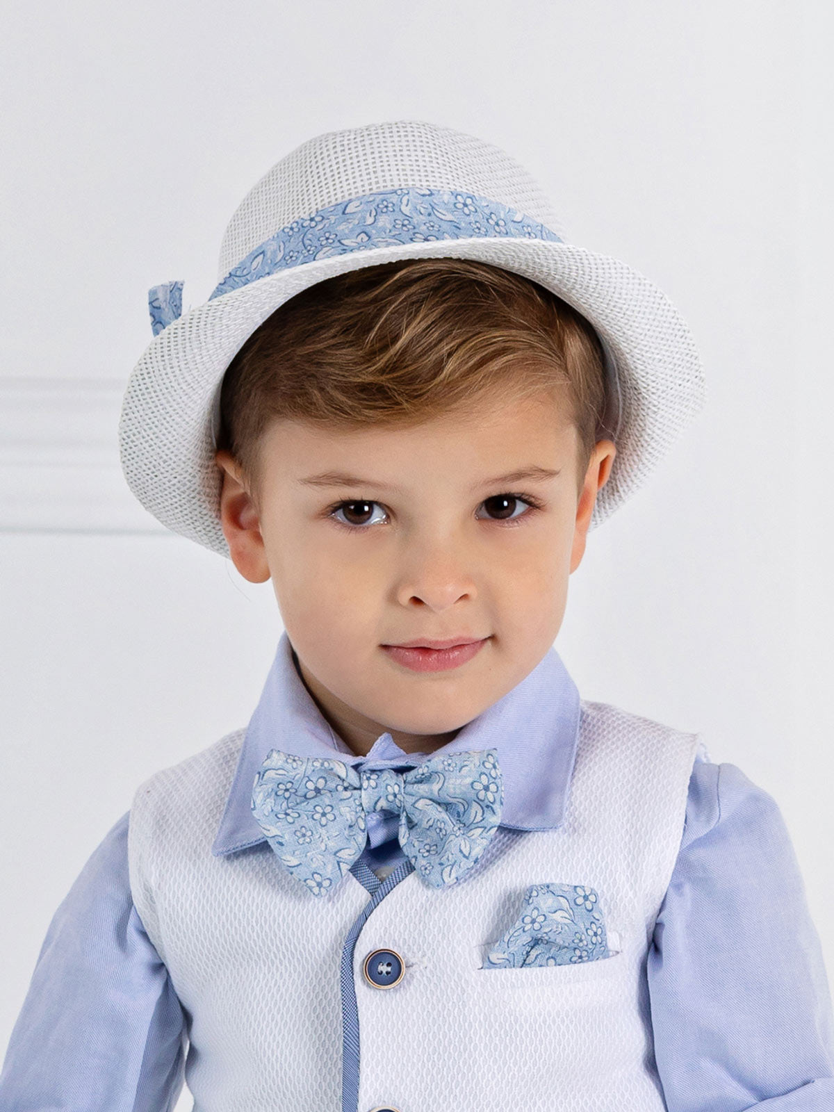 Boy's Hat with Floral bow - BASILE