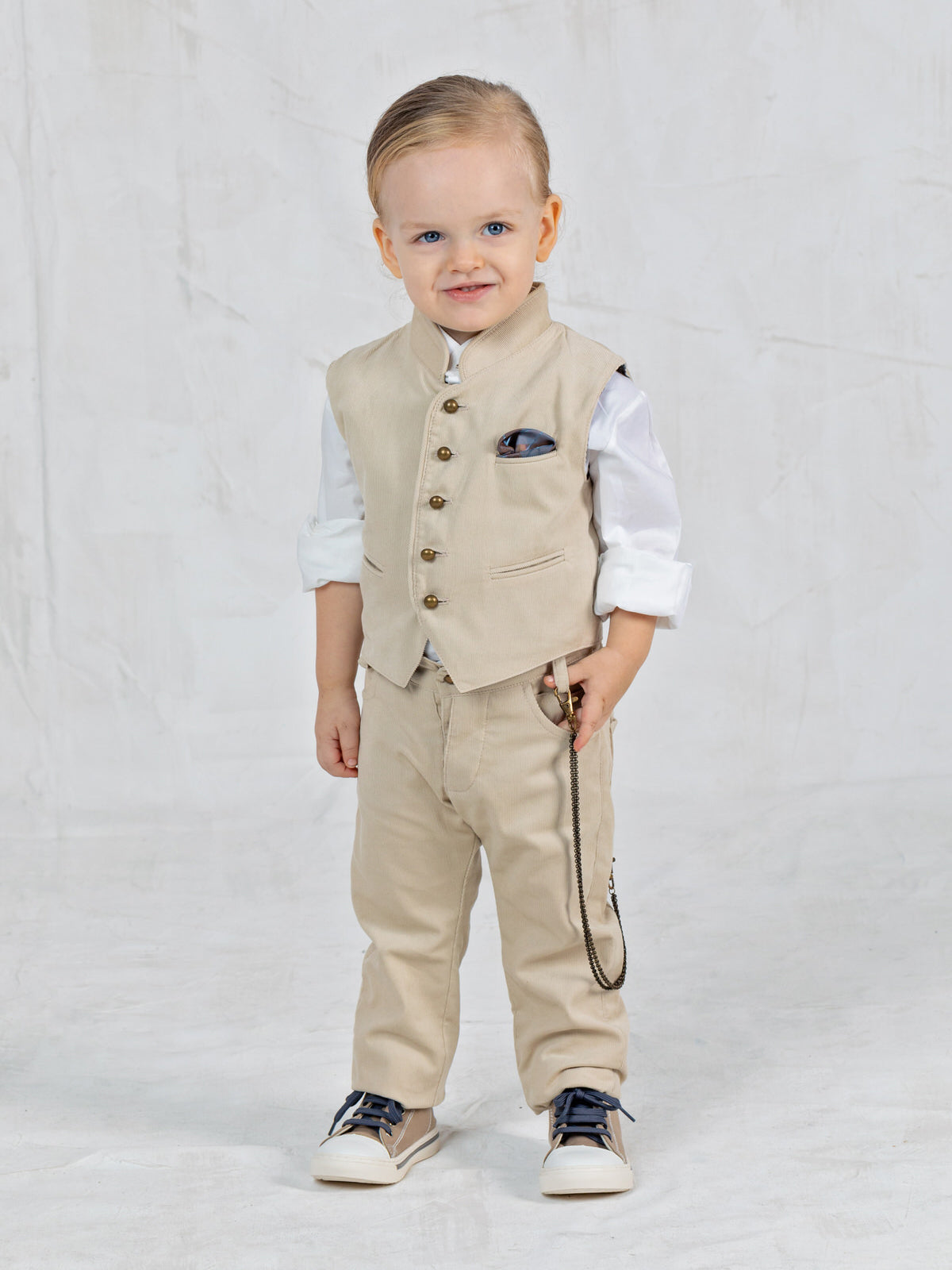 Boy's Corduroy suit set 5 pieces - BRAXTON Beige