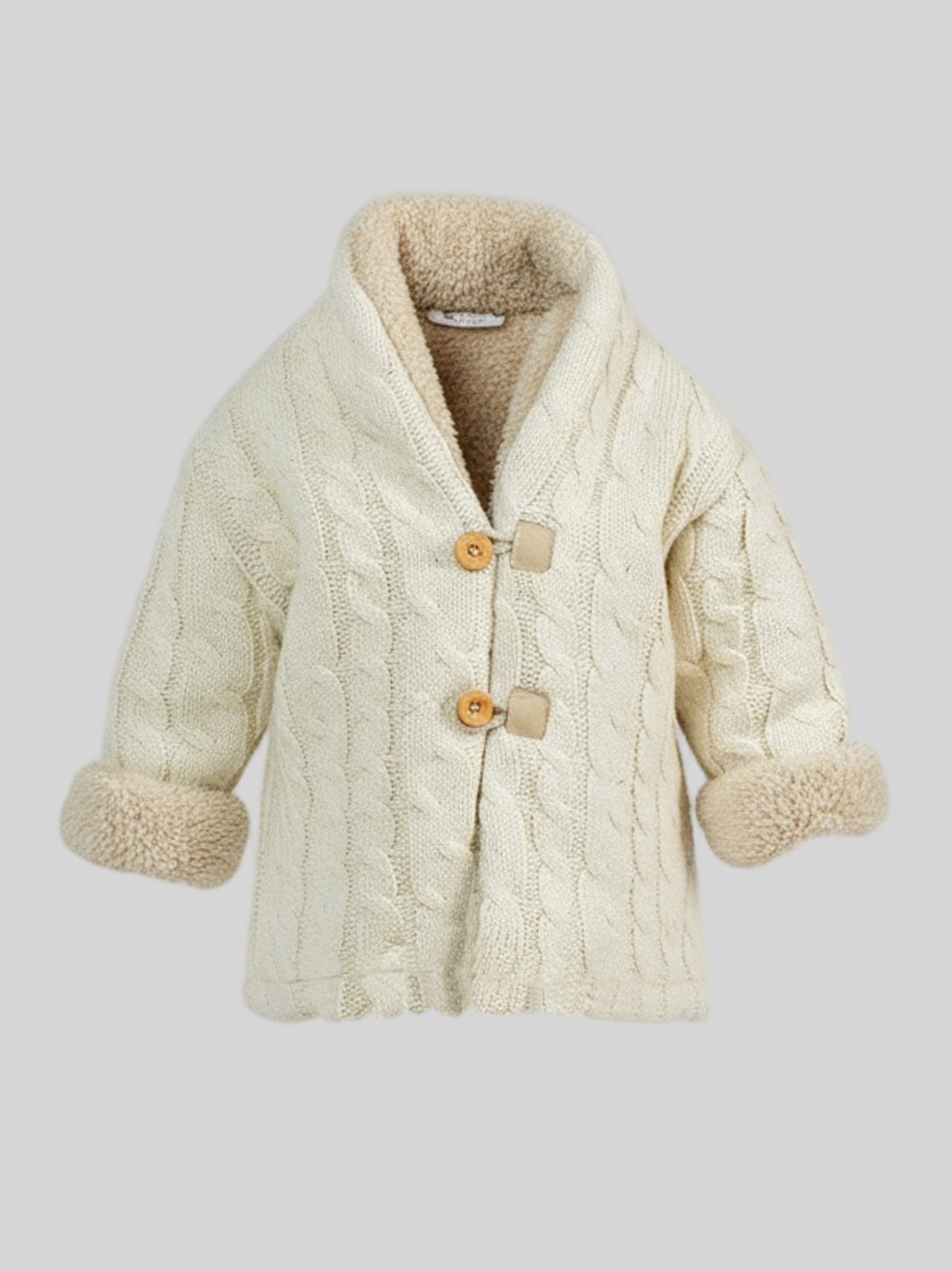 Πλεκτή μάλλινη ζακέτα για αγοράκι με τεχνητή γούνα-MANOLO