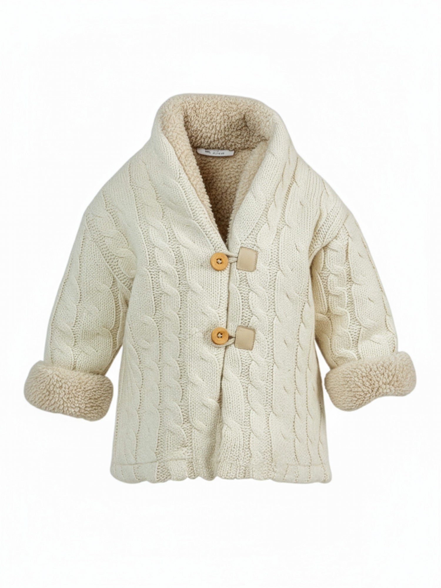 Πλεκτή μάλλινη ζακέτα για αγοράκι με τεχνητή γούνα-MANOLO