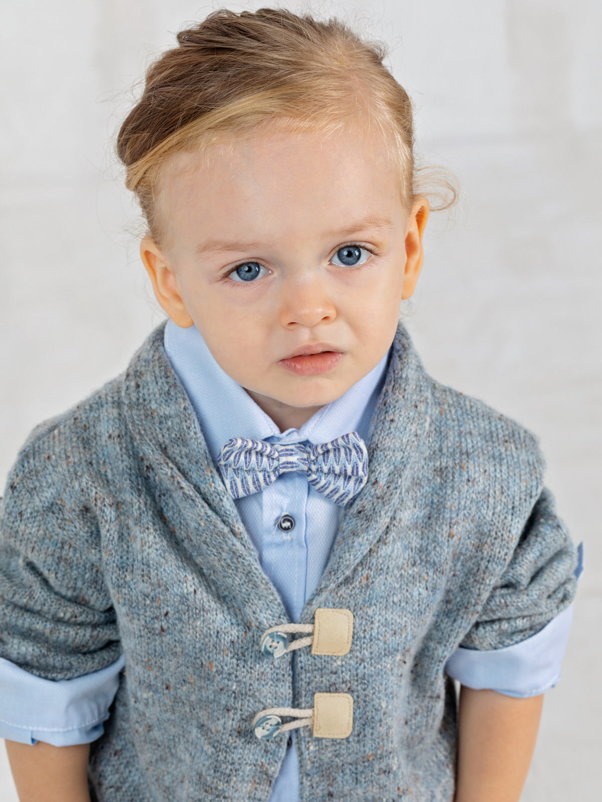 Boy's suit with wool knitted cardigan set 5 pieces-ENZO