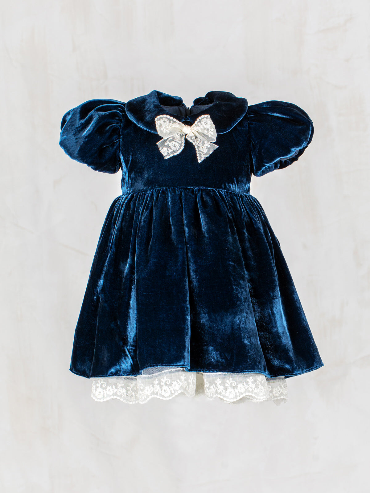 Baby silk dress with puffed sleeves – MOON