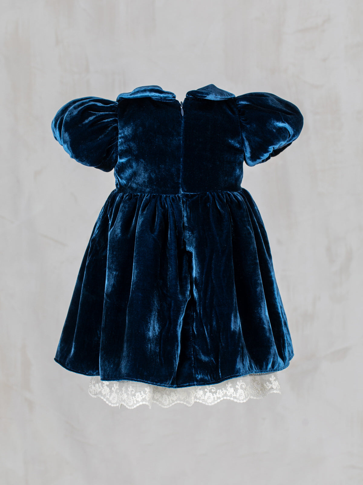 Baby silk dress with puffed sleeves – MOON